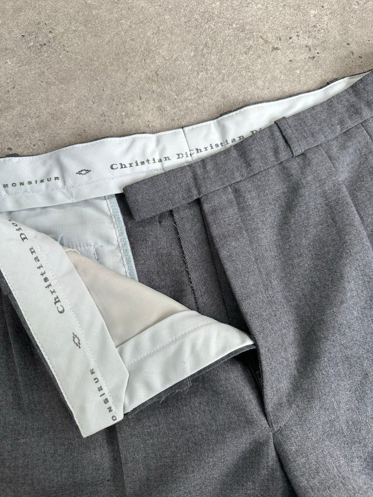 Christian Dior Monsieur 1990s Pure Brushed Wool Straight Leg Trouser - W36