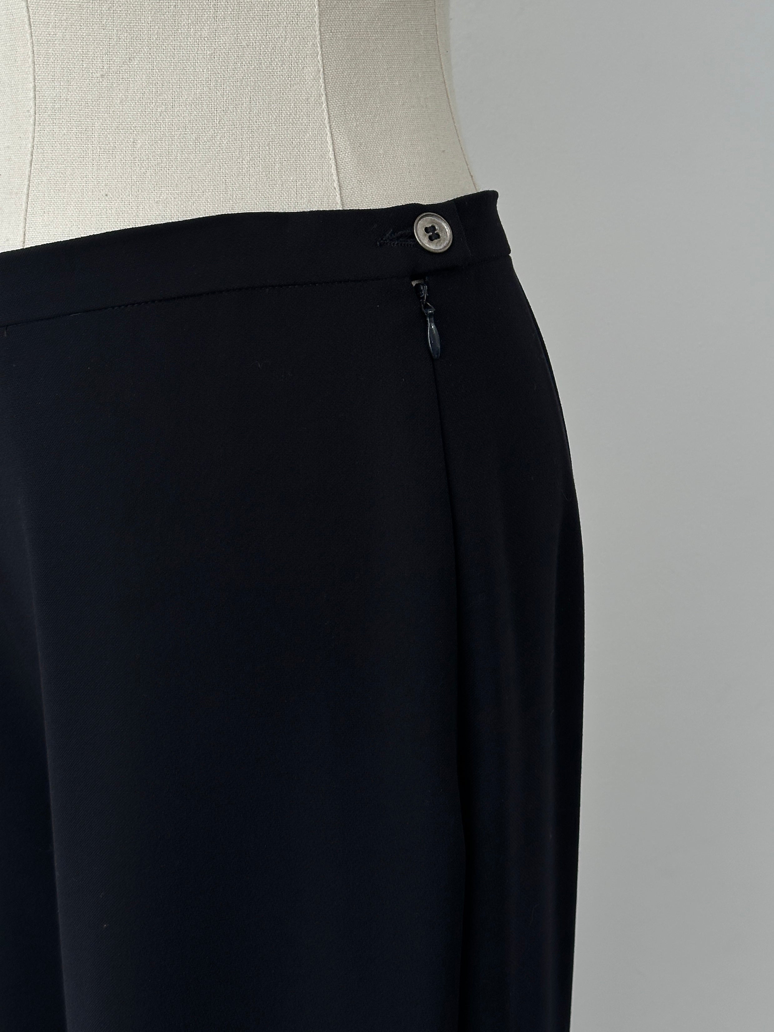 Max Mara 1990s Pure Wool Wide Leg Trousers - W29