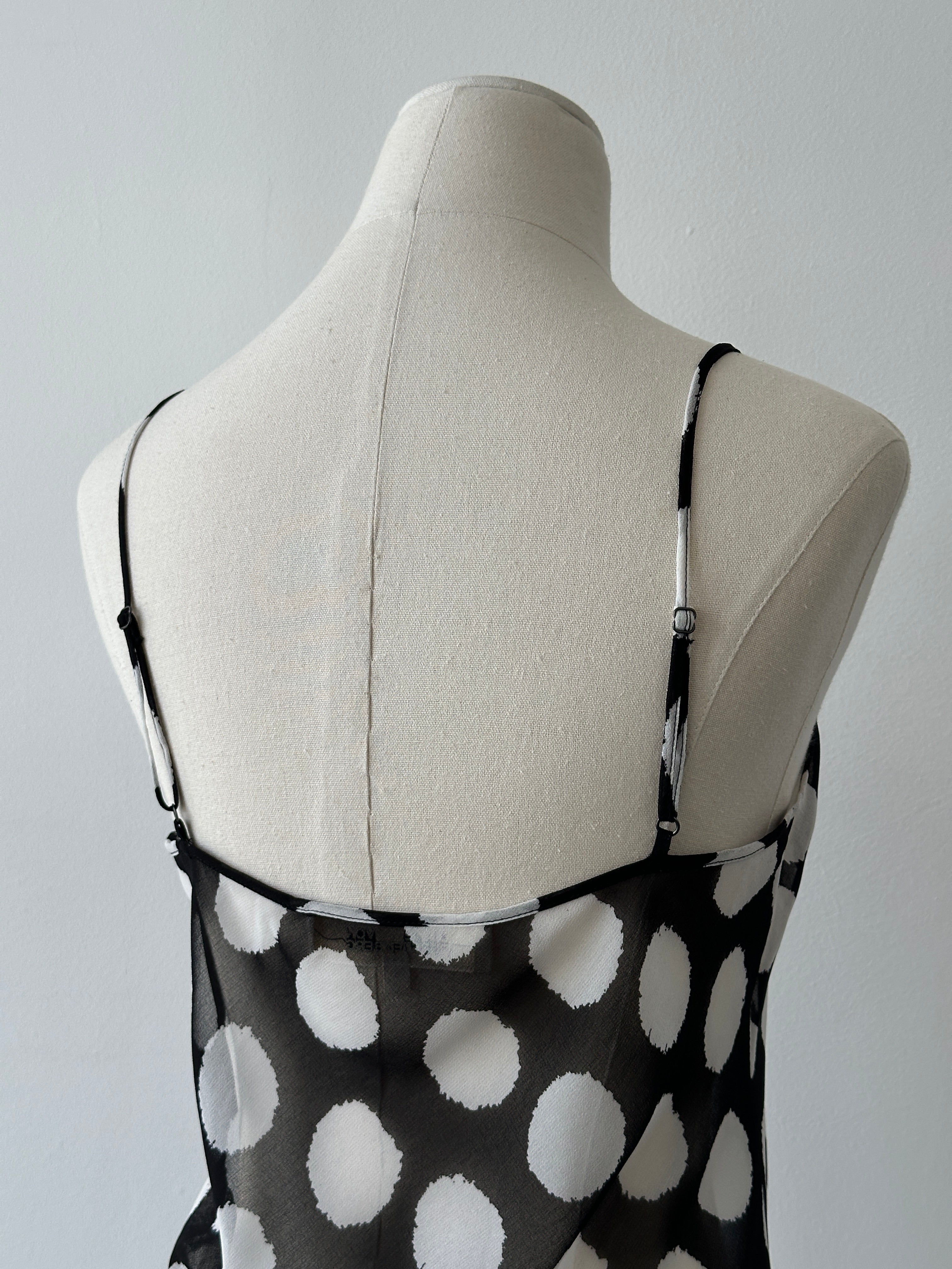 Diane Von Furstenberg 2000s Sheer Spotted Cami Top - M