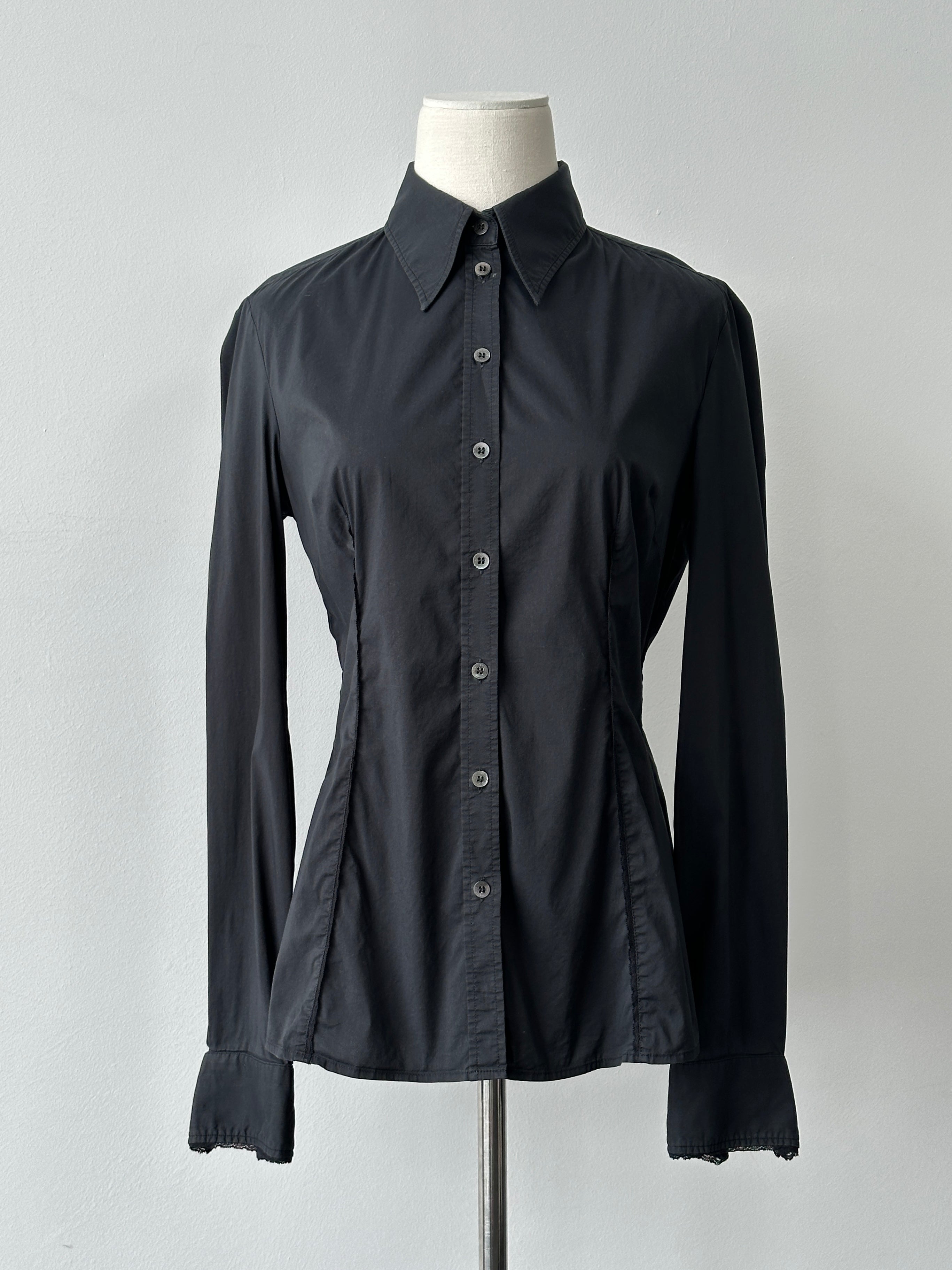 Dolce & Gabbana 1990s Dagger Collar Fitted Shirt - S-M