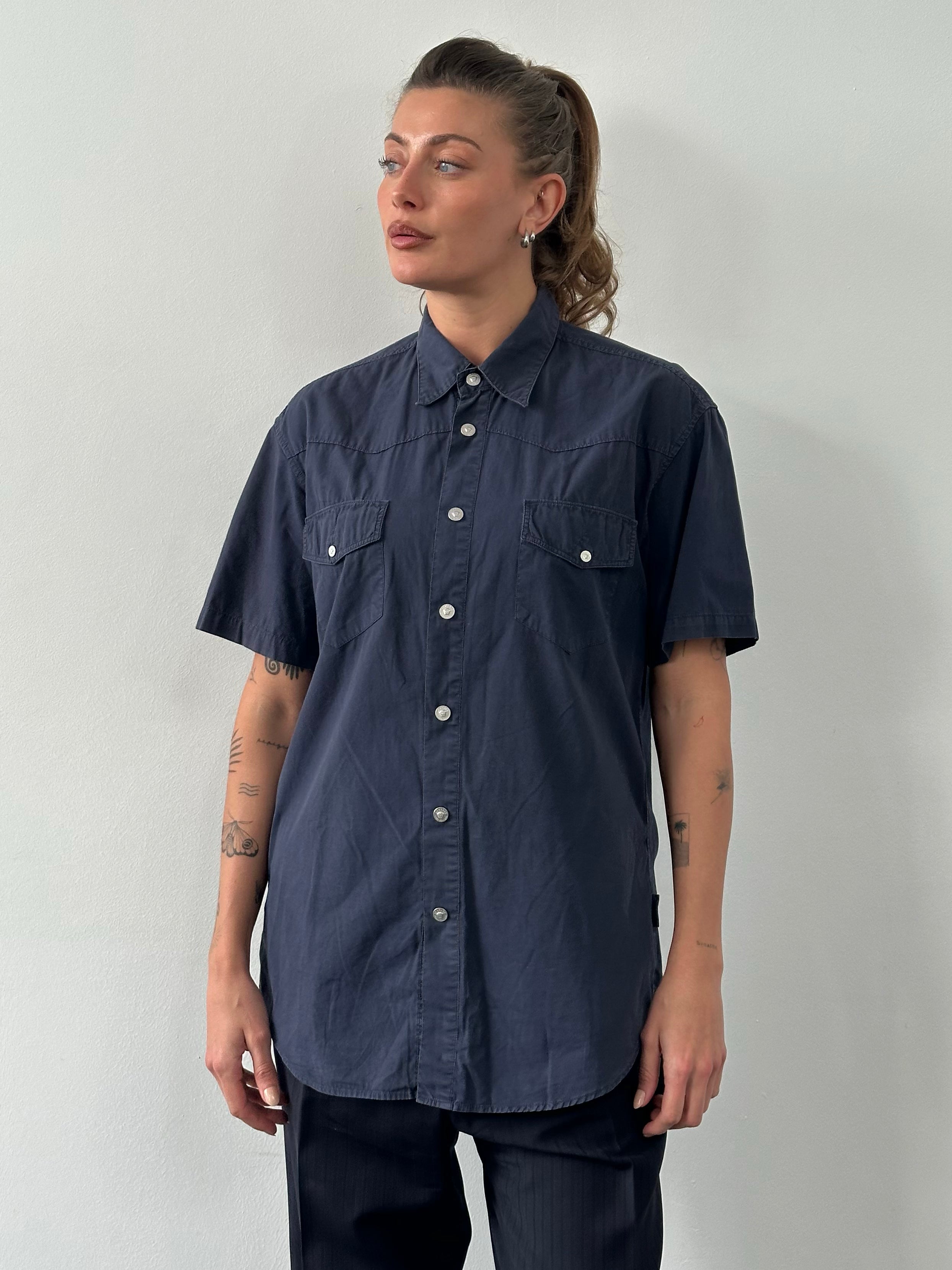 Versace Jeans Couture 1990s Pure Cotton Short Sleeve Shirt - L