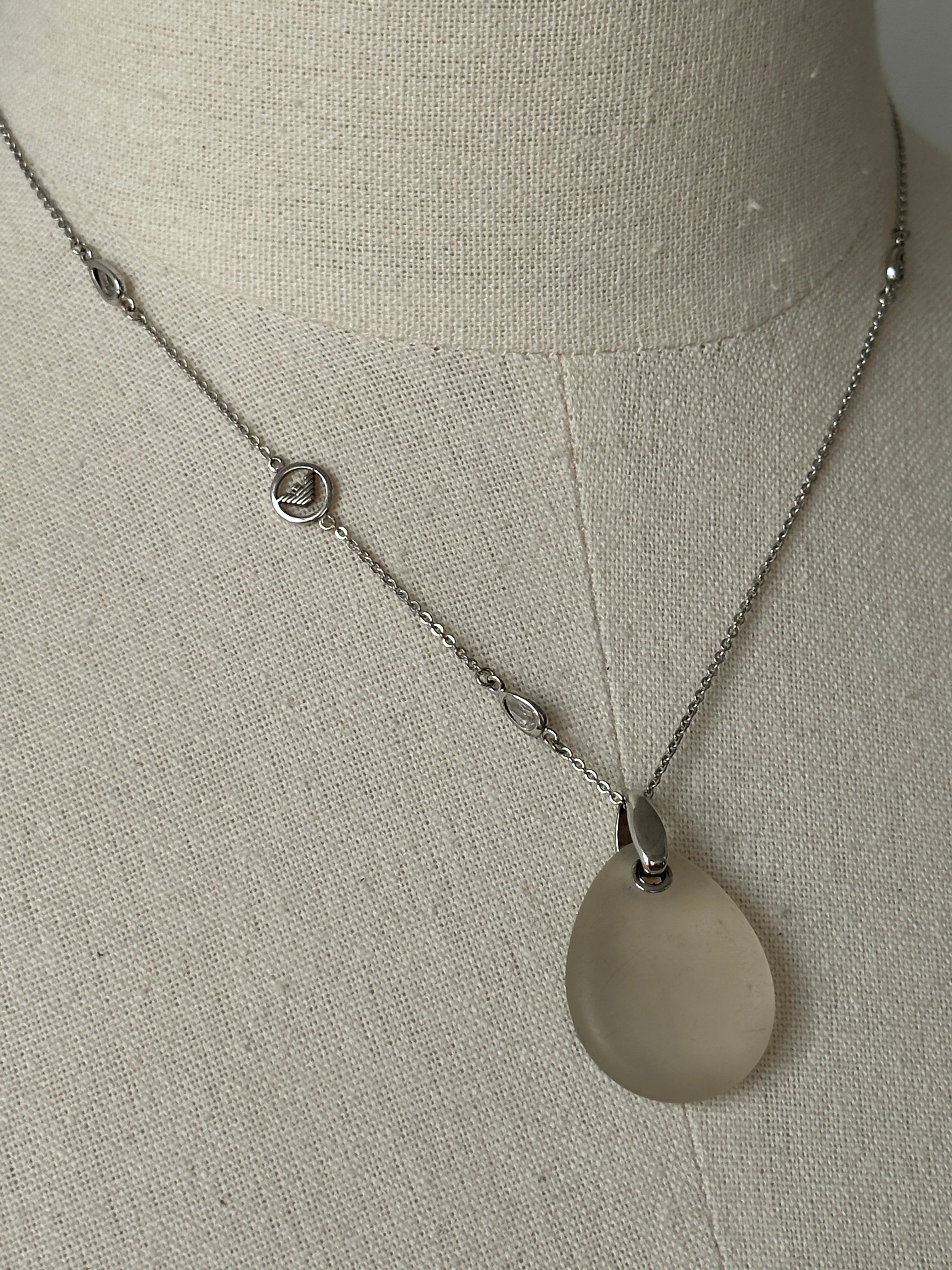 Emporio Armani 2000s Sterling Silver Pendant Necklace Jewellery