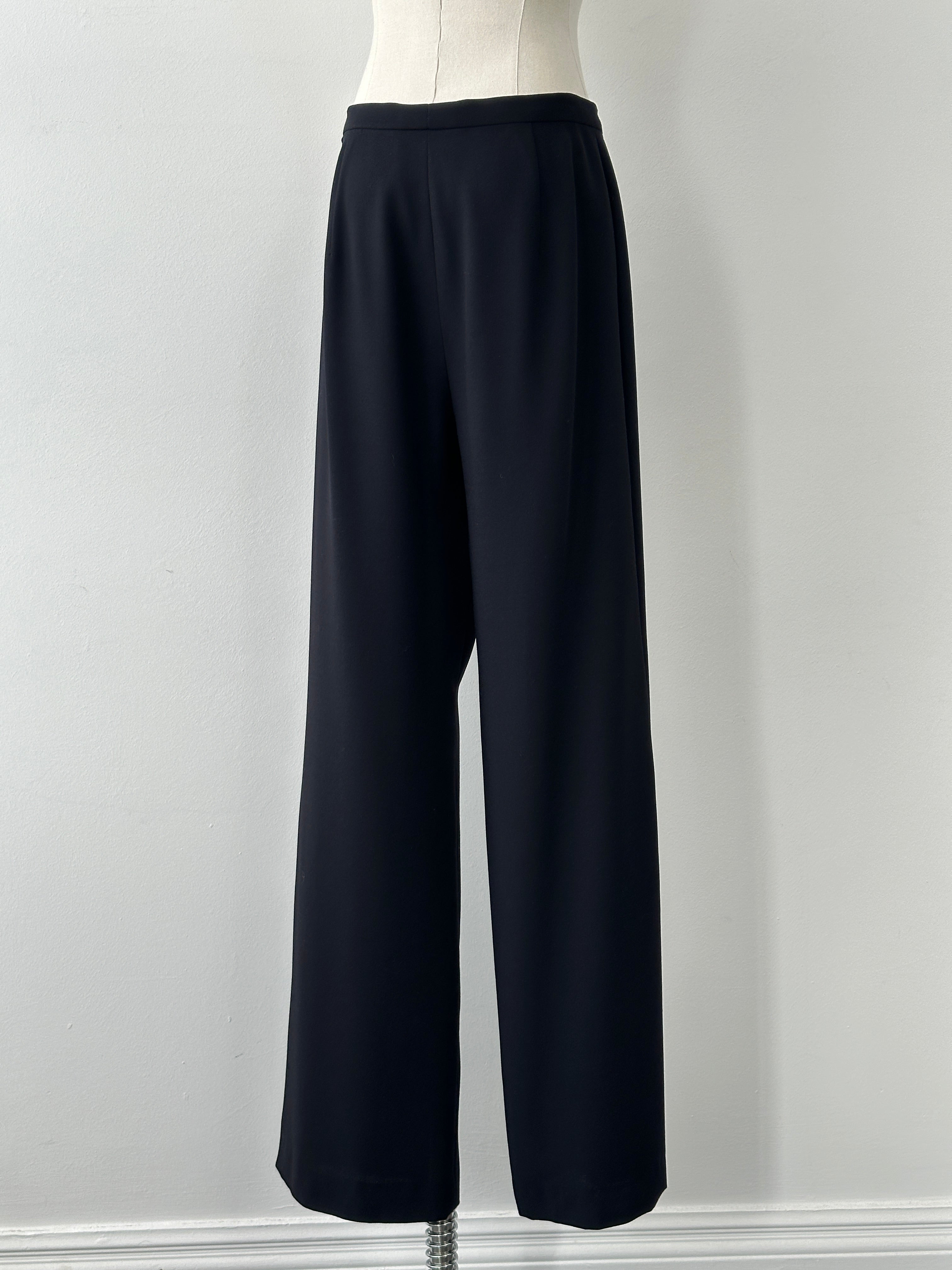 Max Mara 1990s Pure Wool Wide Leg Trousers - W29