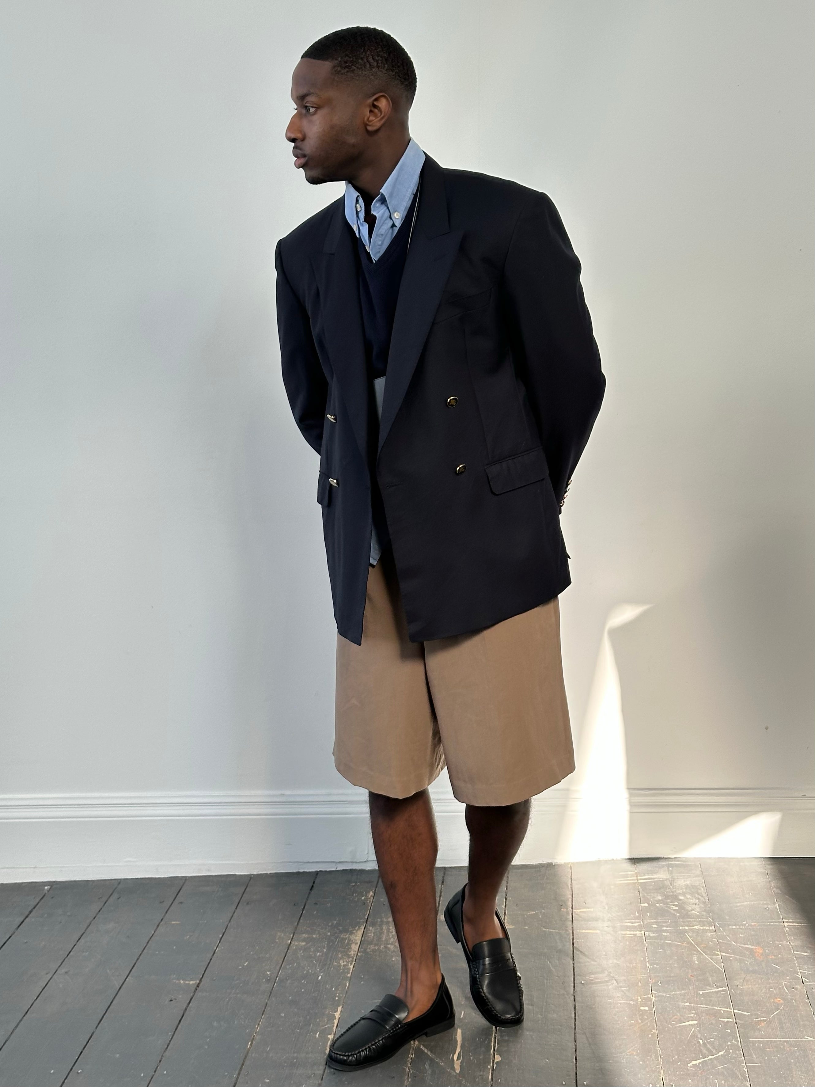 Burberry 1990s Bespoke Button Wool Double Breasted Blazer - 42R/XL