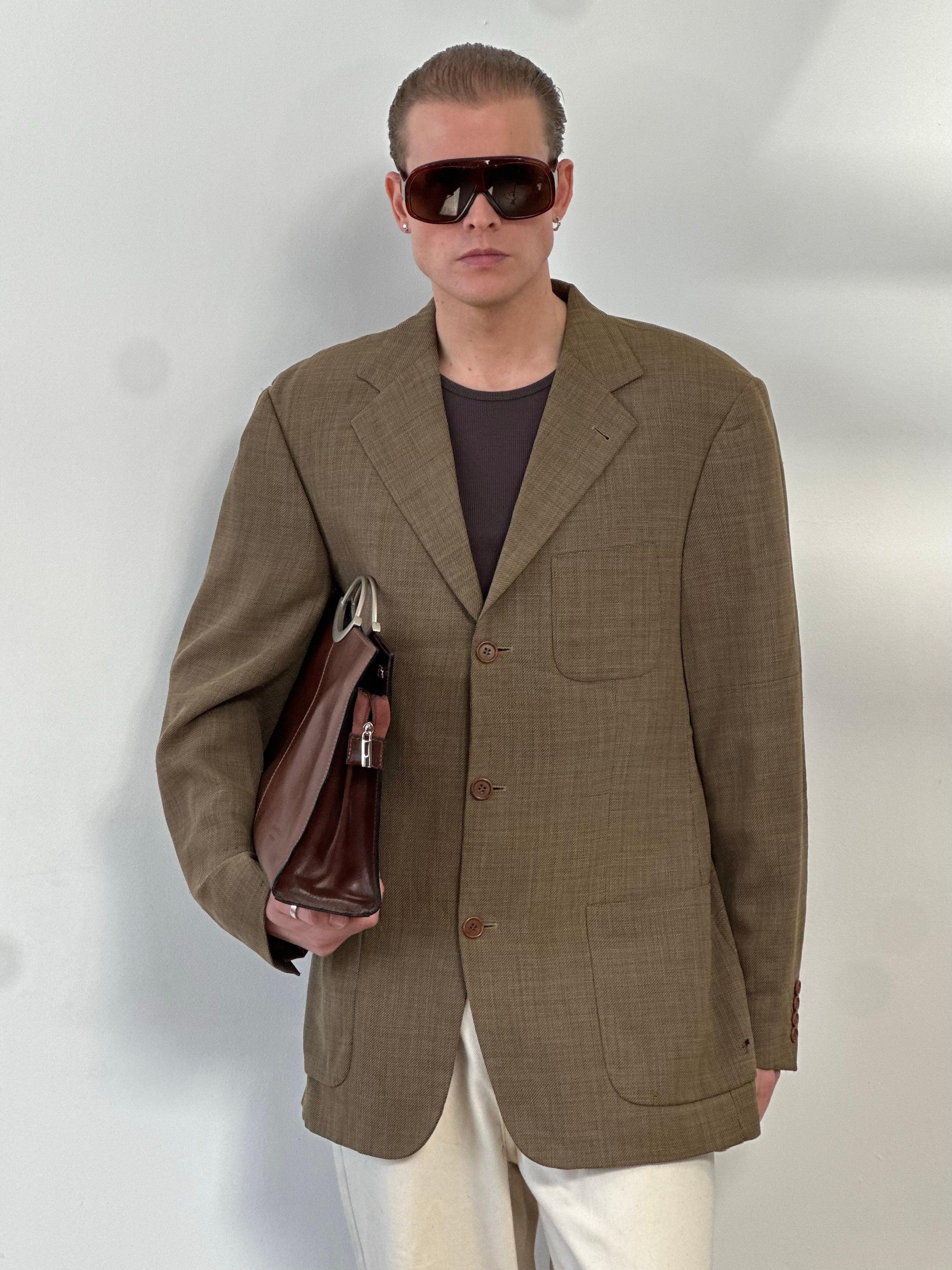 Hugo Boss x Loro Piana 1990s Pure Wool Single Breasted Blazer - 46R