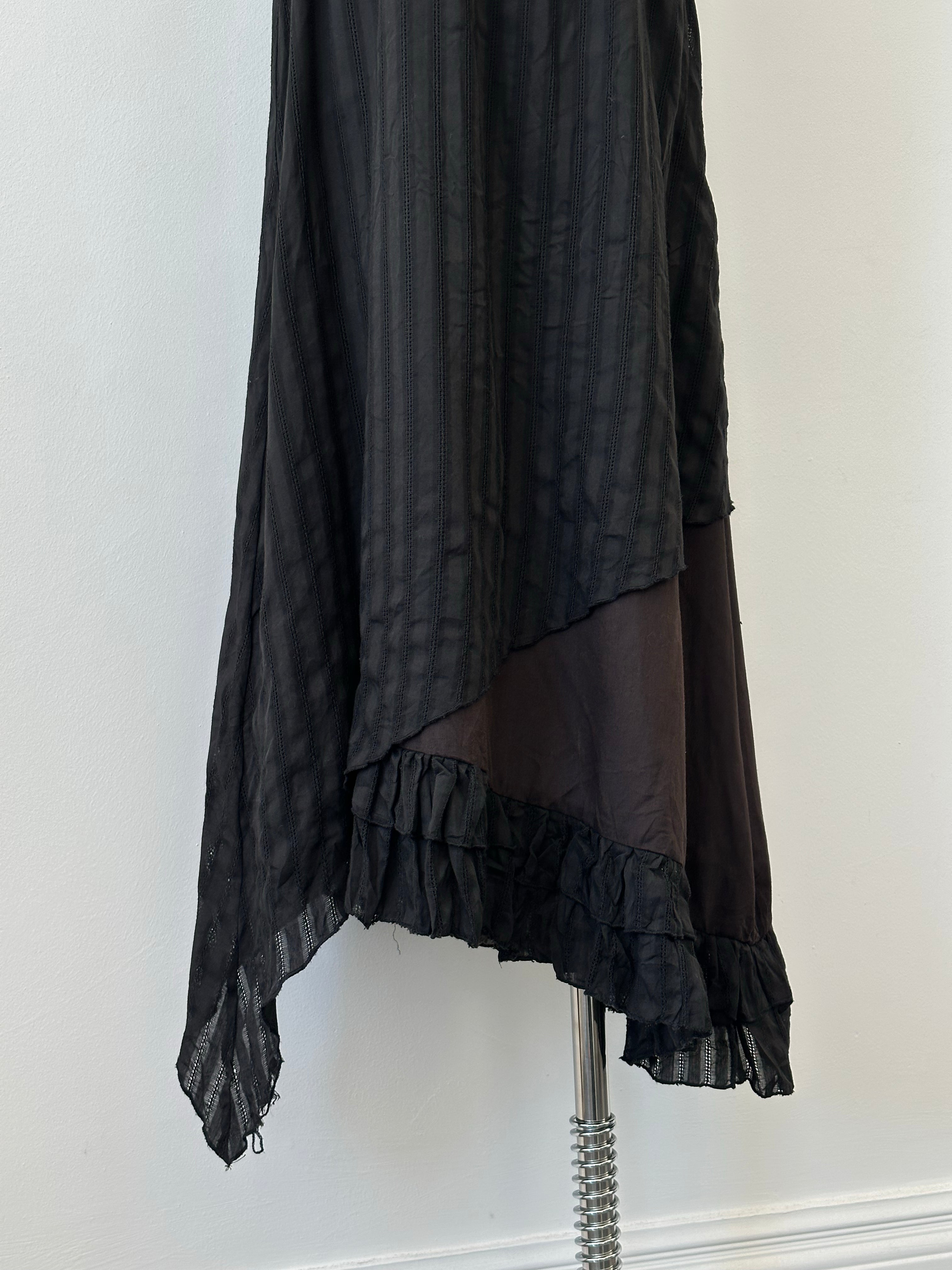 Vintage 1990s Asymmetric Tie Belt Floor Length Dress - M
