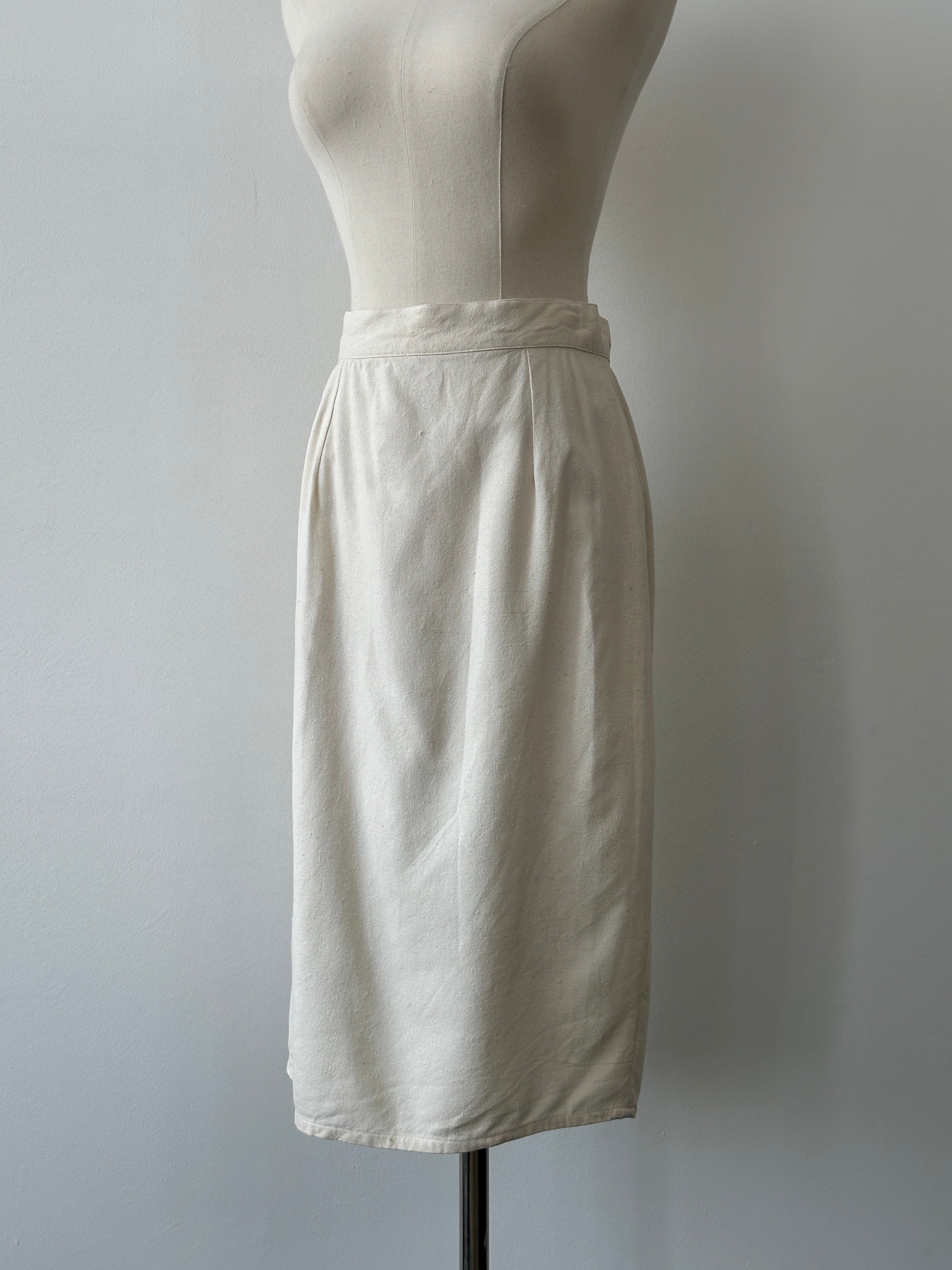 Vintage 1990s Pure Silk Midi Skirt - W26