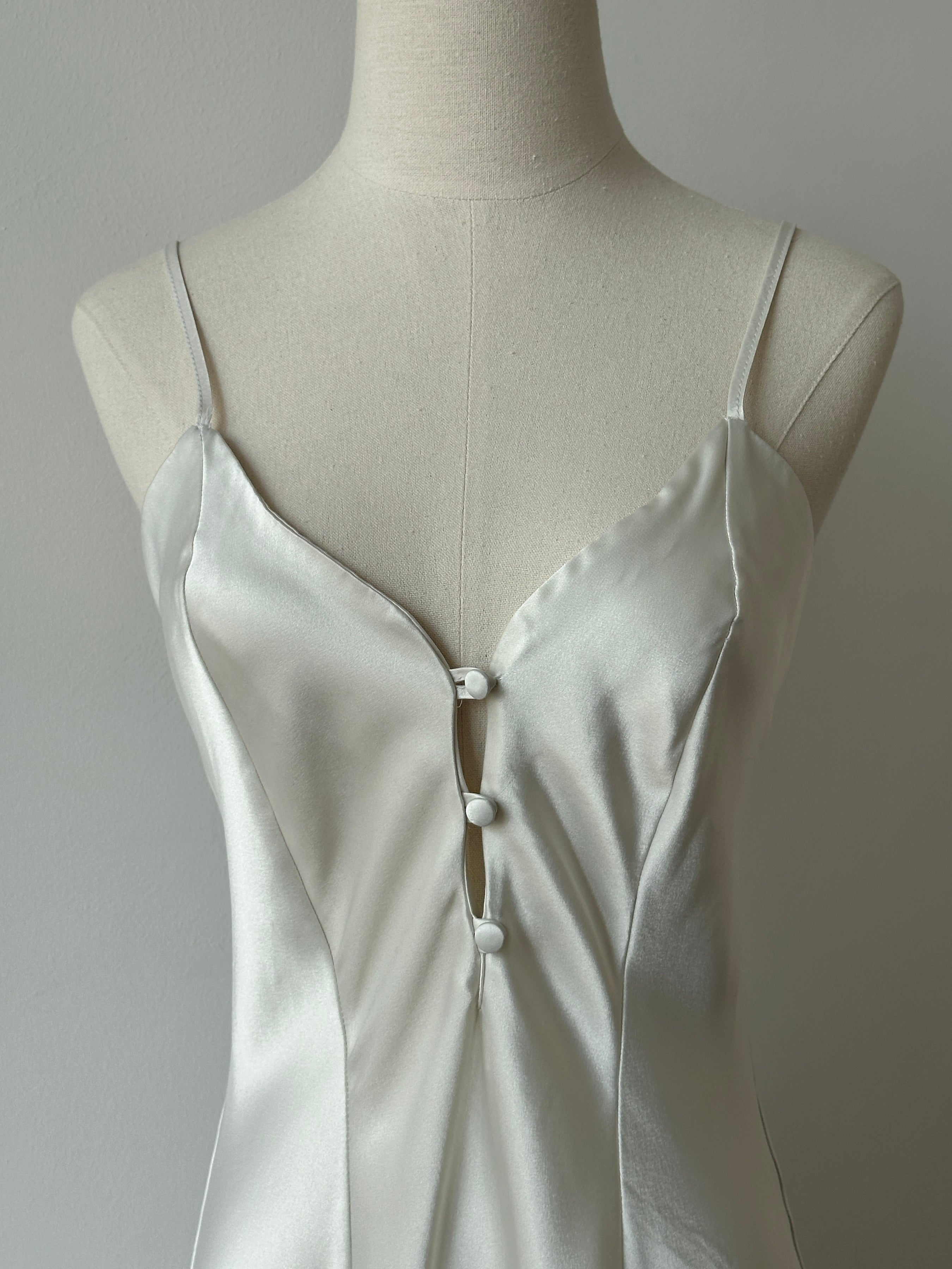 Vintage 1990s Satin Mini Slip Dress - S