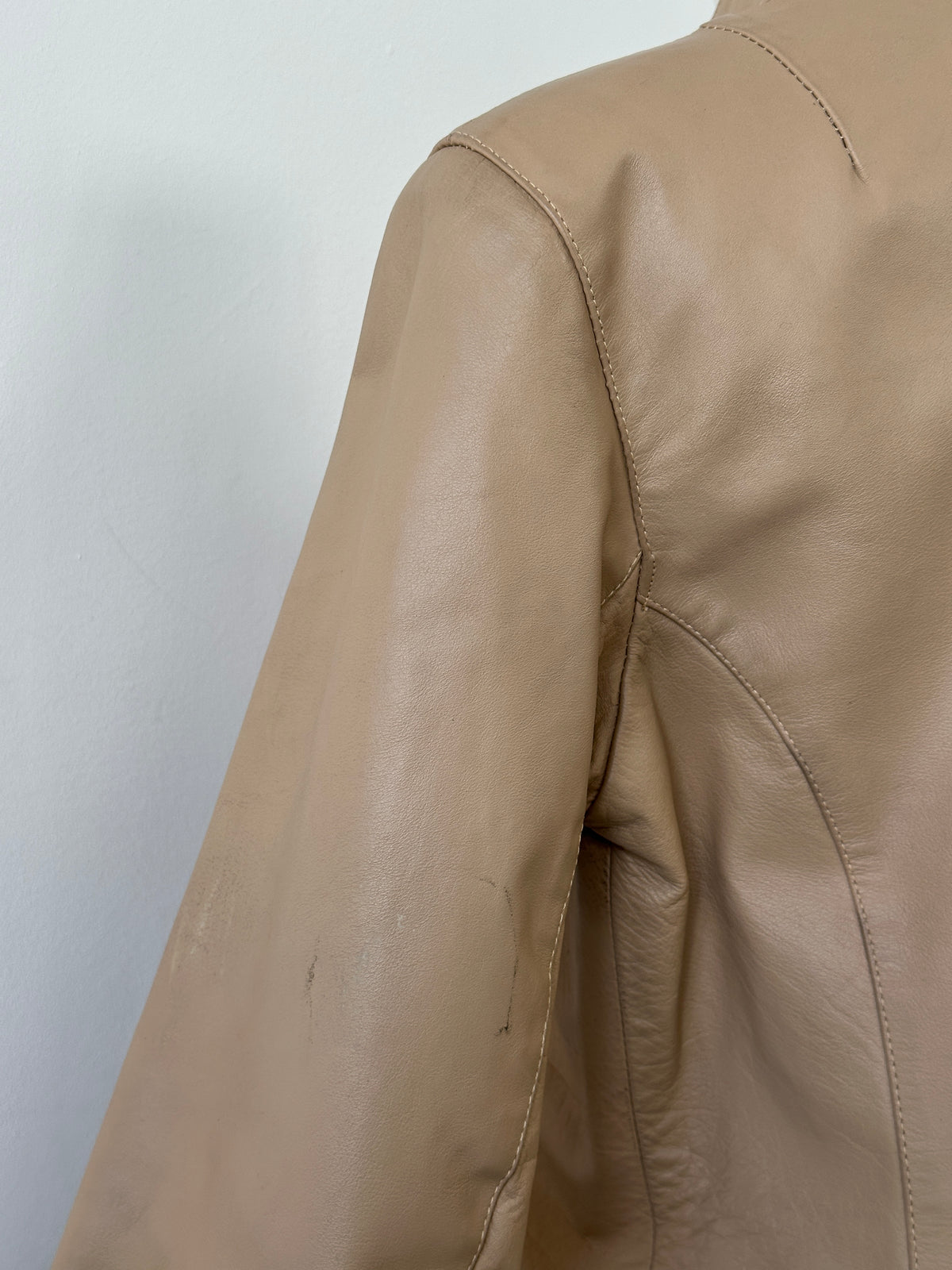 Vintage 1990s Fitted Moto Leather Jacket - S-M