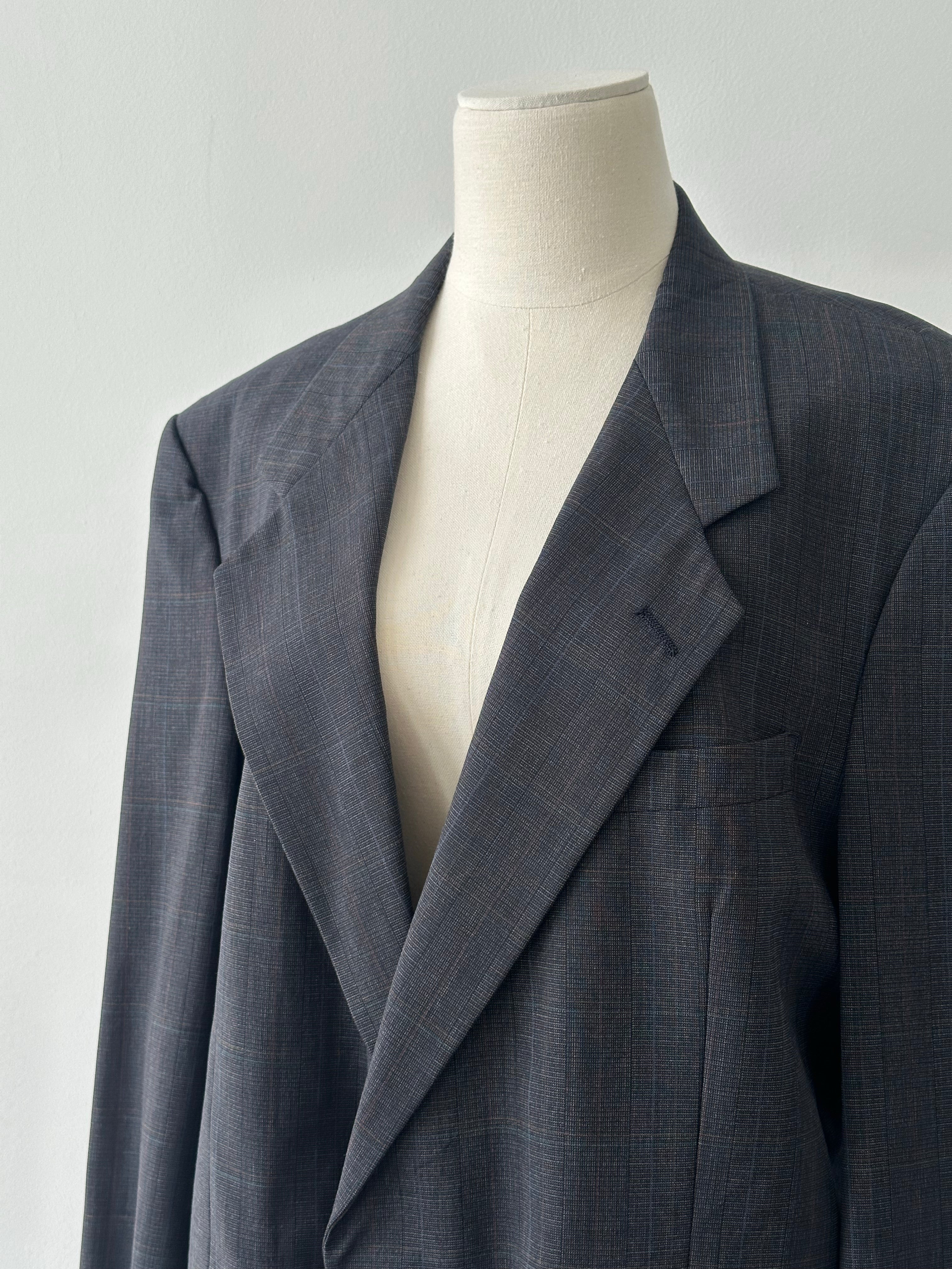 Christian Dior 1980s Check Single Breasted Blazer - XL