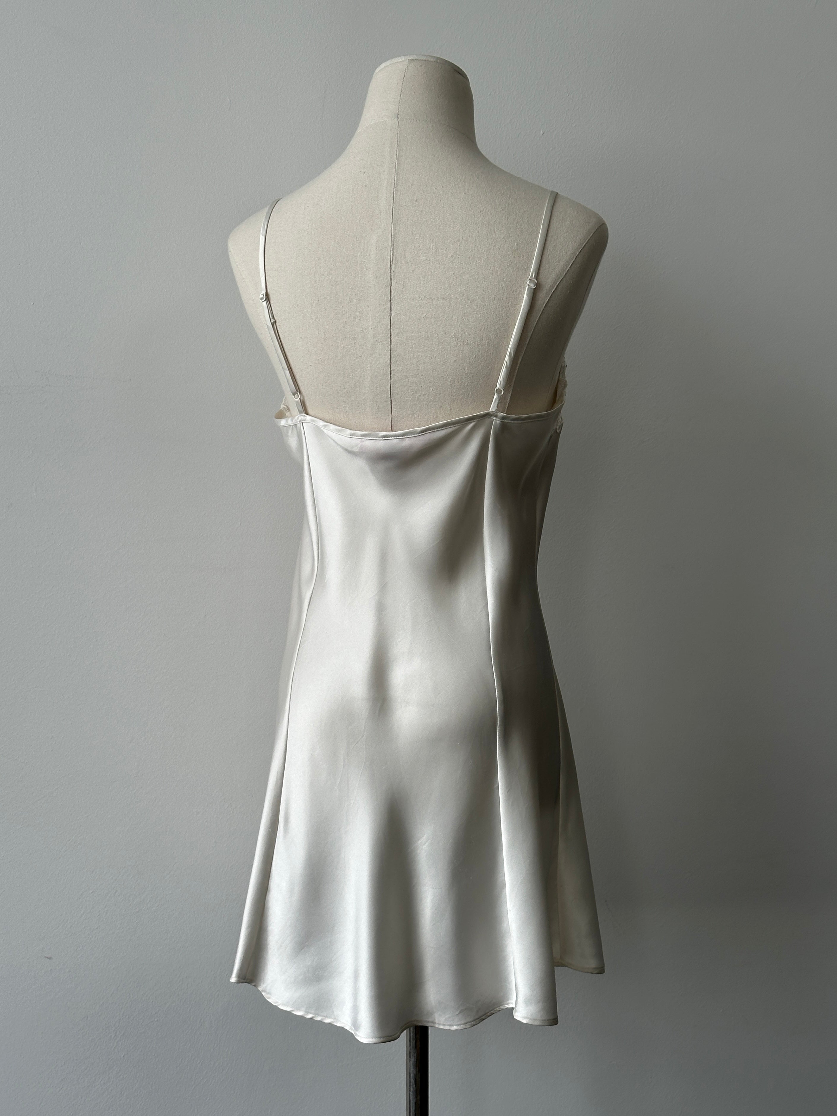Victoria's Secret 2000s Satin Lace Mini Slip Dress - S