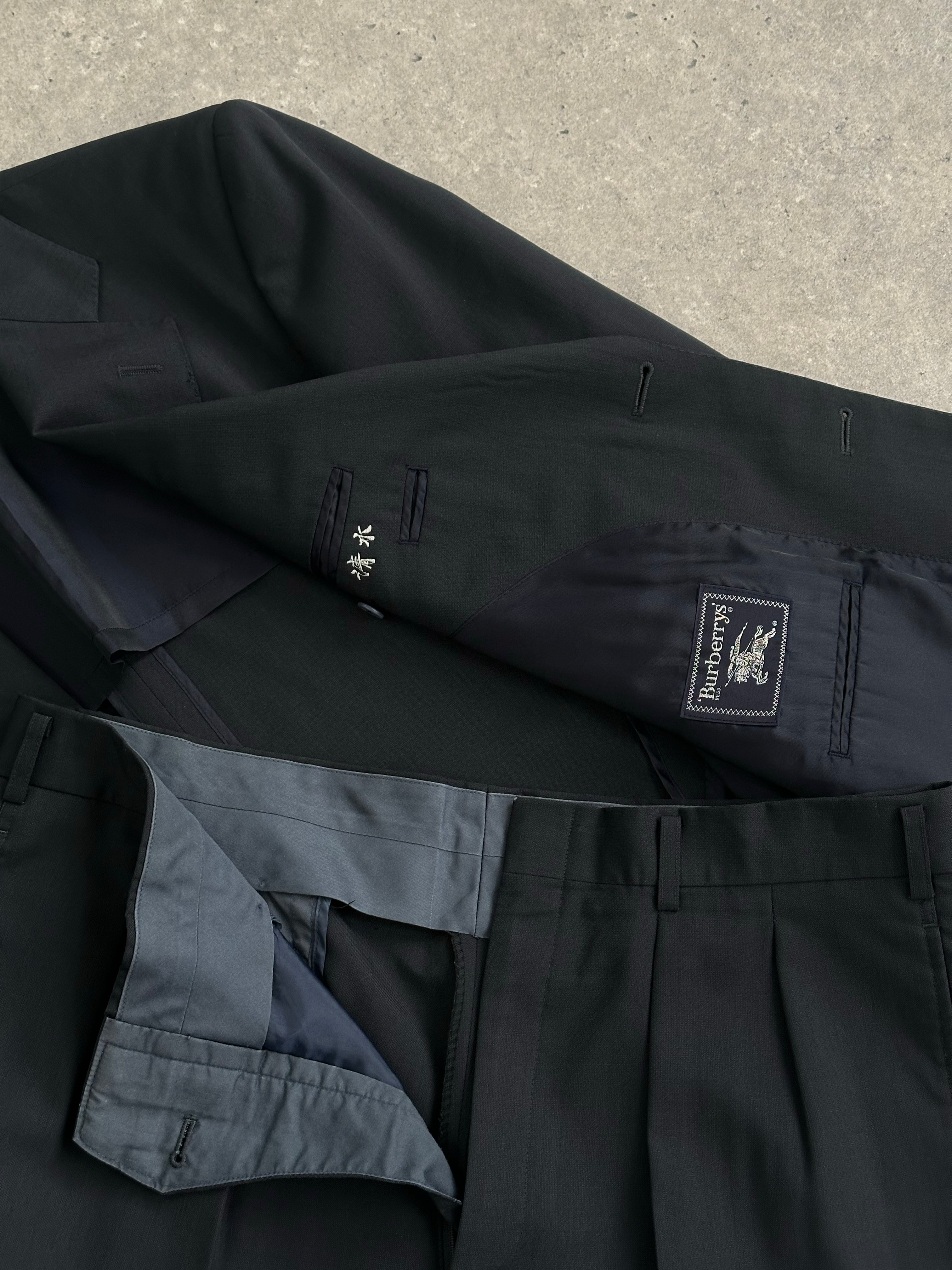 Burberry 1990s Pure Wool Single Breasted Suit - 40S/W36