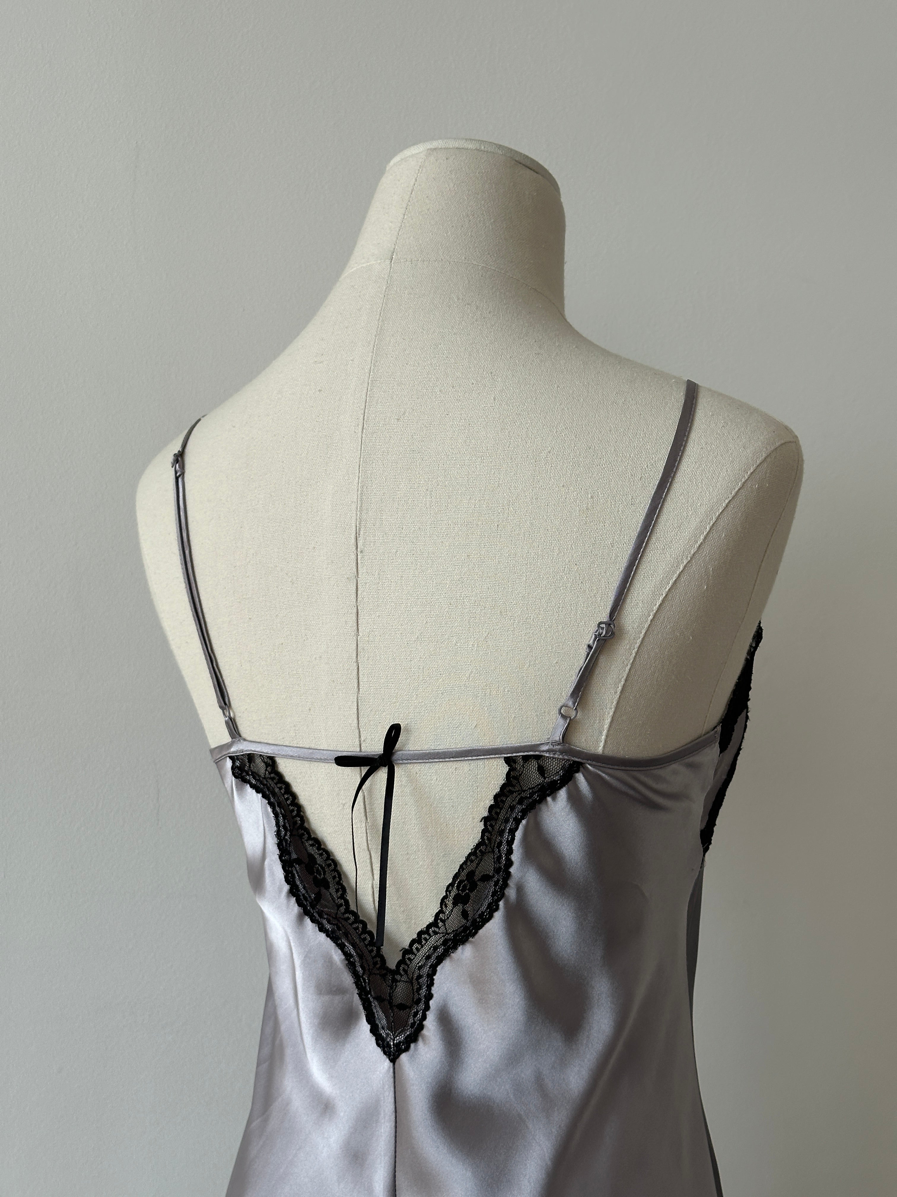 Vintage 2000s Satin Lace Mini Slip Dress - XS