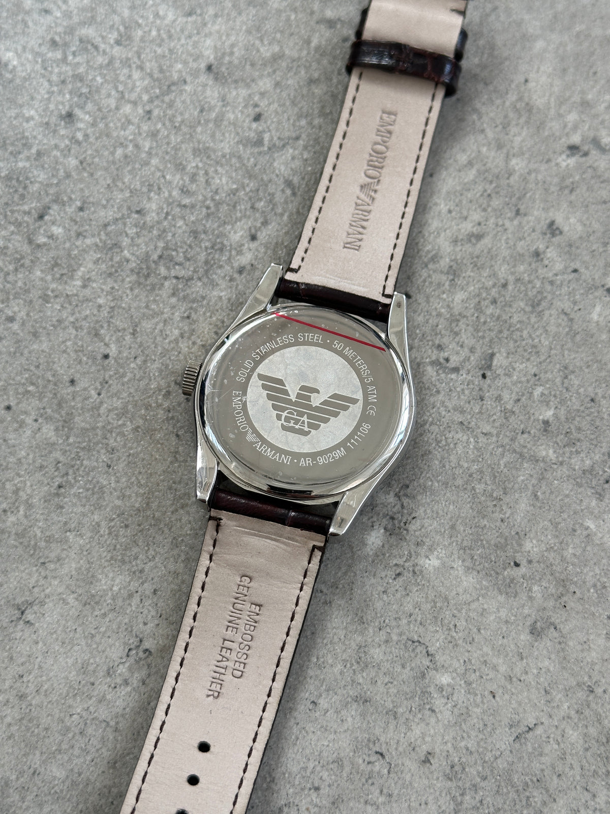 Emporio Armani 2000s Leather Quartz Watch