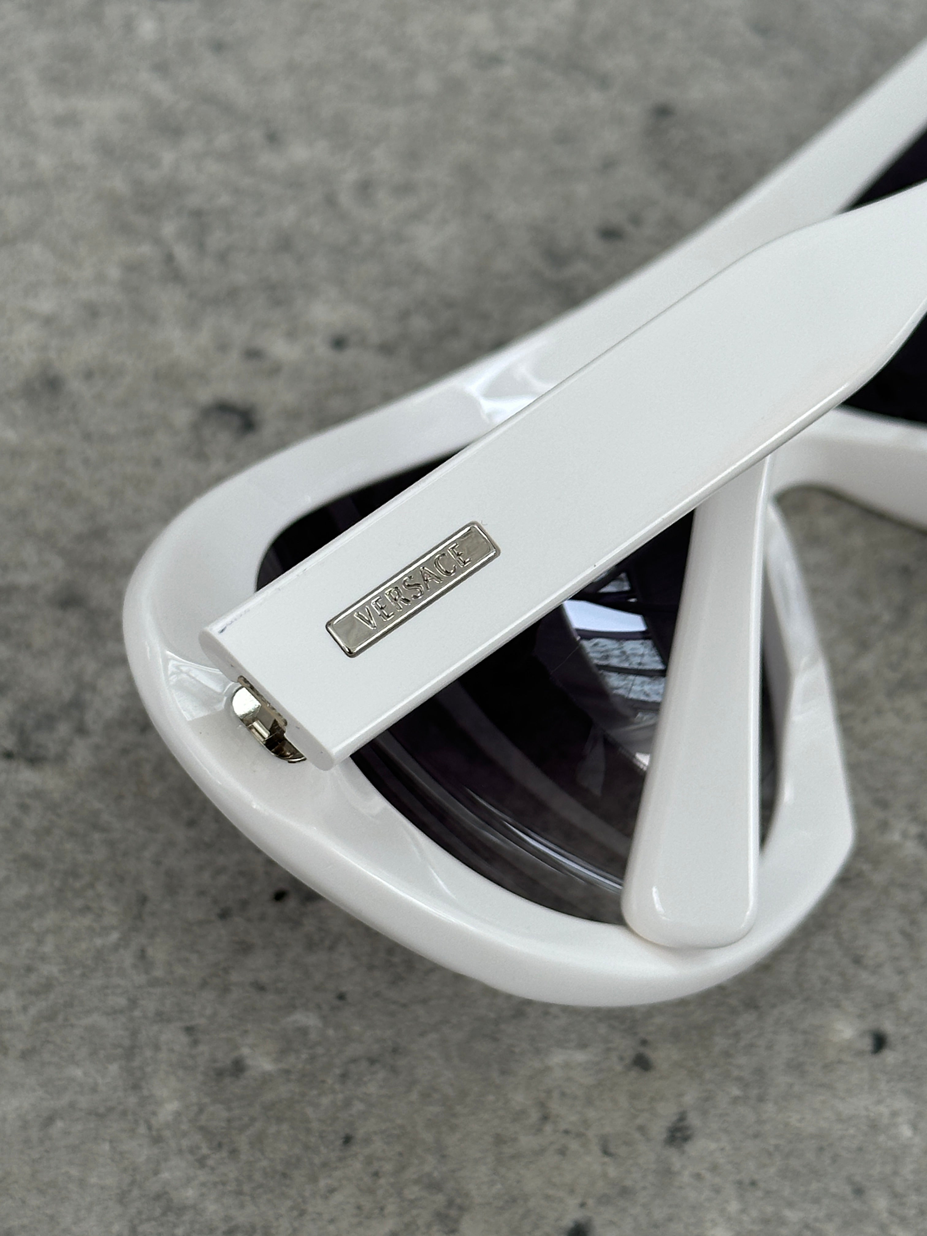 Versace 2000s Oversized Shield Logo Sunglasses