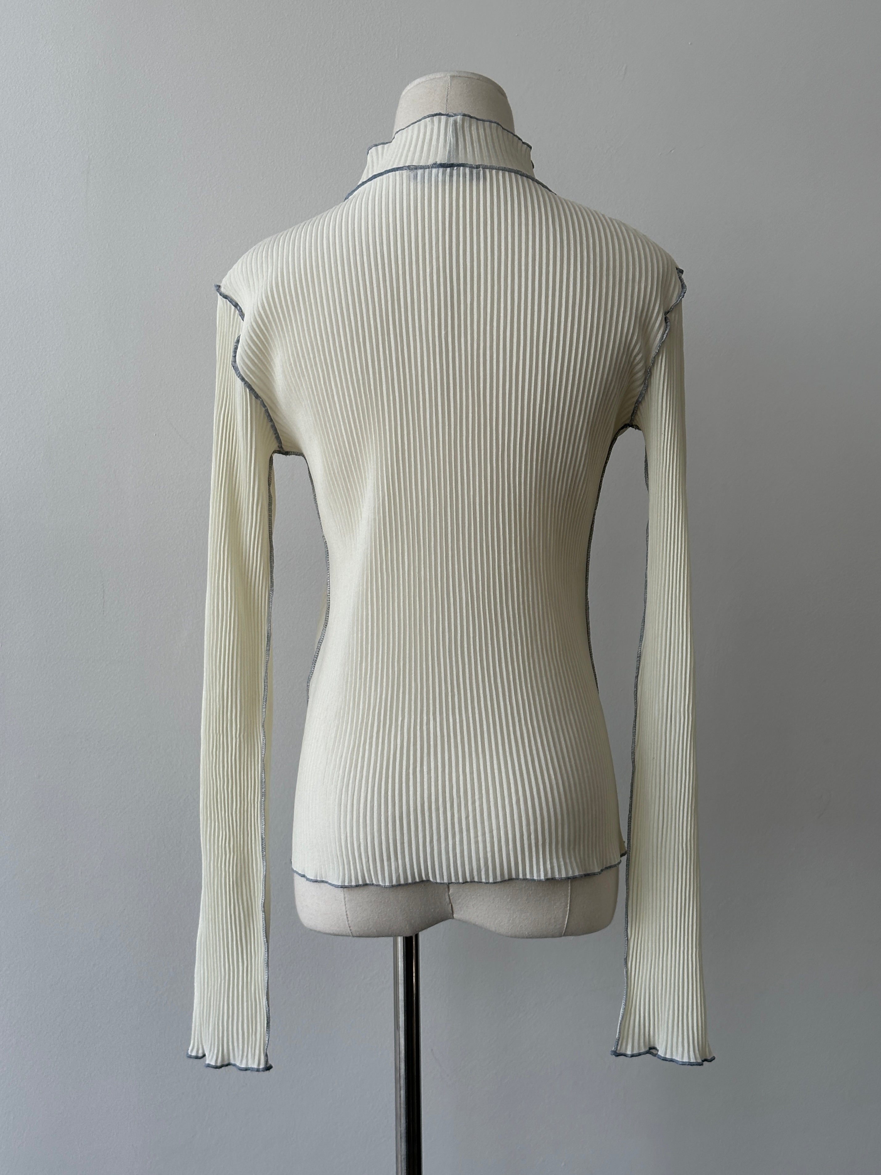 Vintage 2000s Ribbed High Neck Top - S