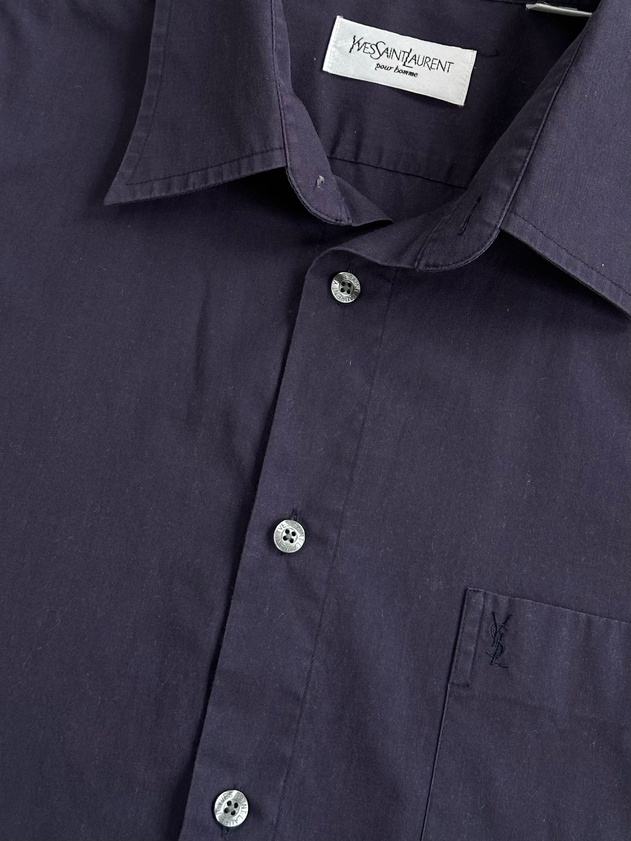 Yves Saint Laurent Pour Homme 1990s Cotton Short Sleeve Shirt - M/L