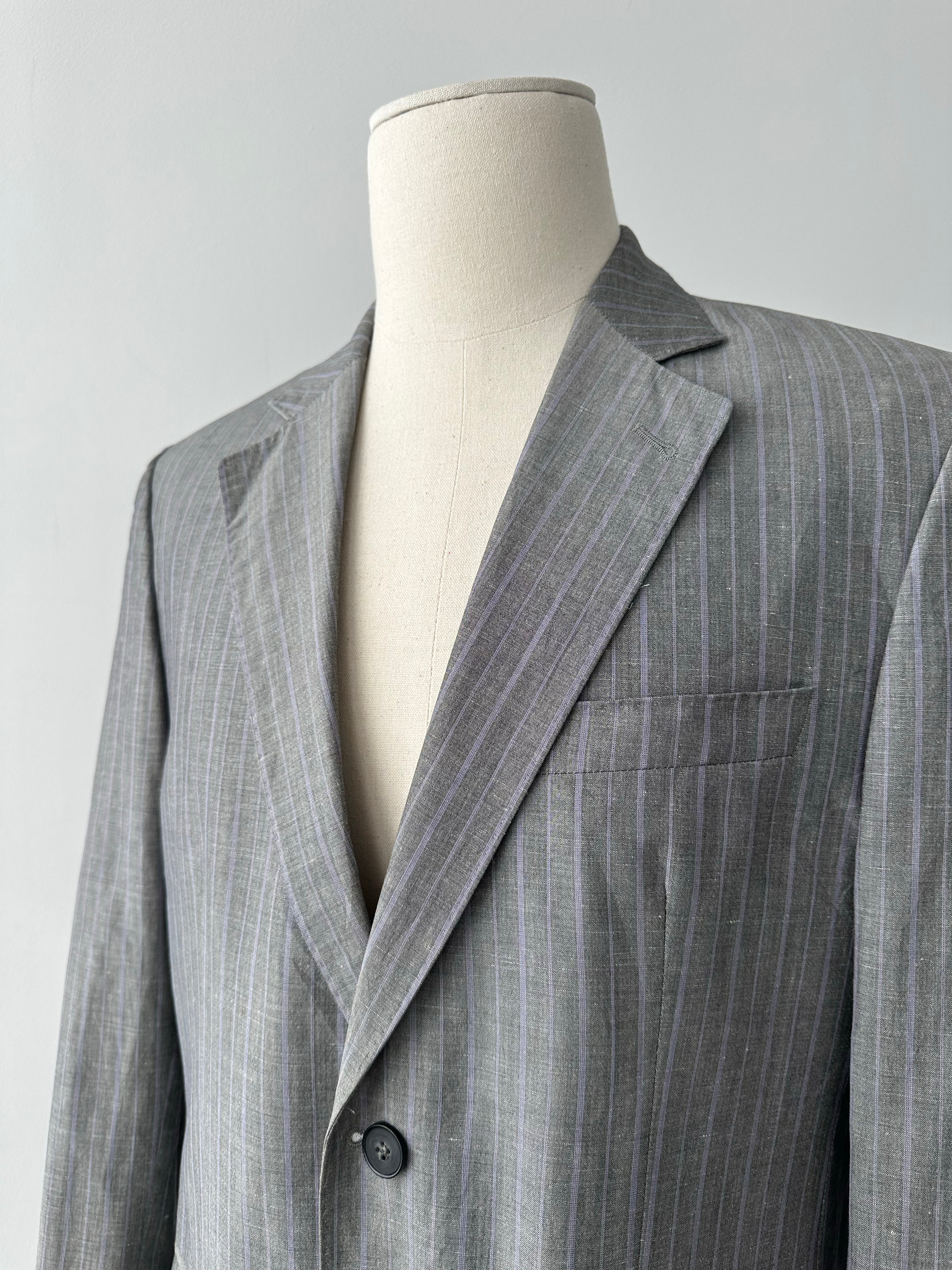 Loro Piana x Coldes 1990s Linen Striped Blazer - 40R