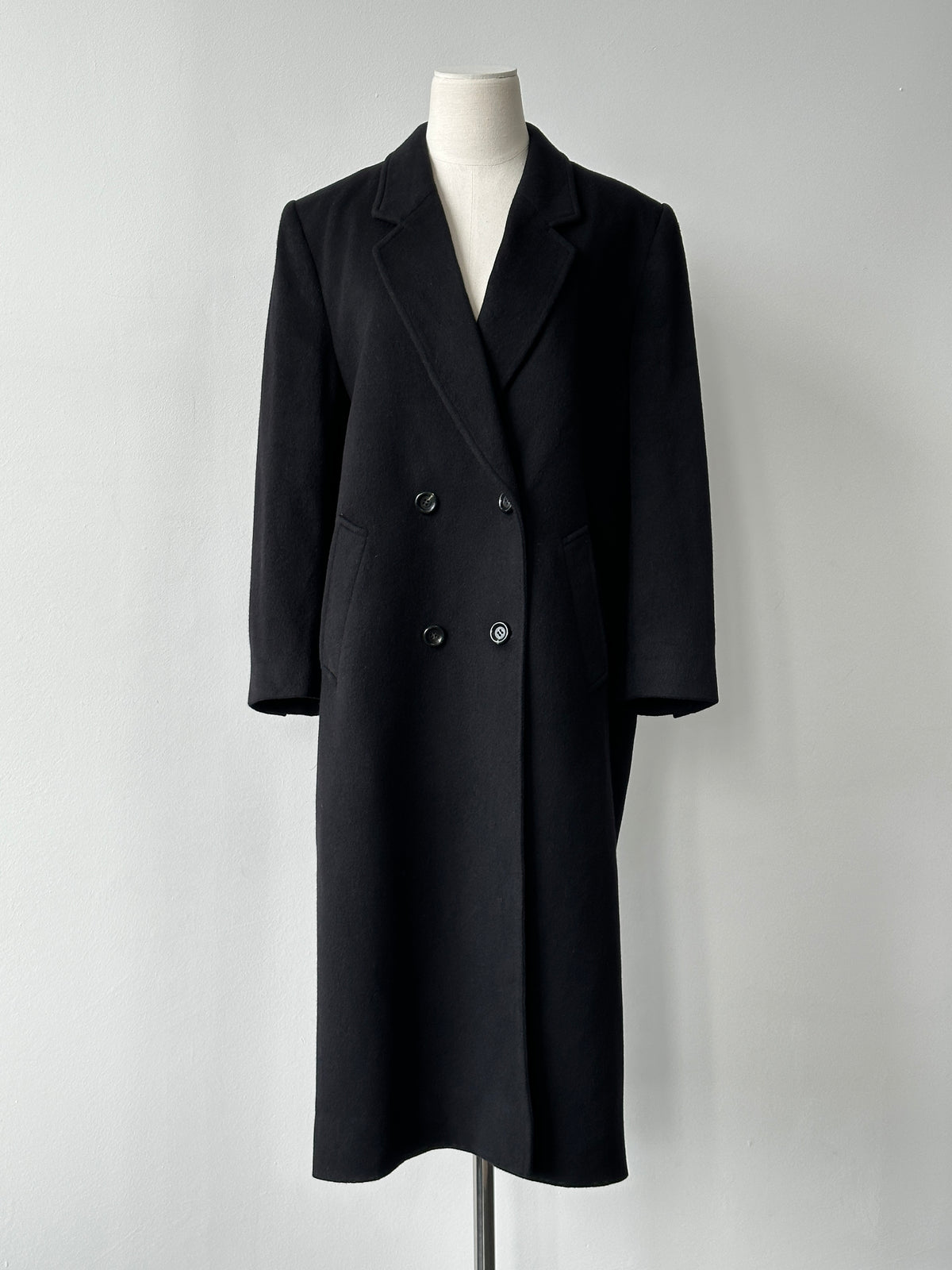 Vintage 1990s Pure Cashmere Double Breasted Coat - S-M