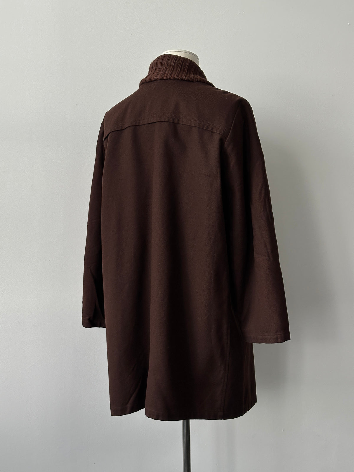 Armani Jeans 2000s Wool Funnel Neck Double Breasted Coat - L