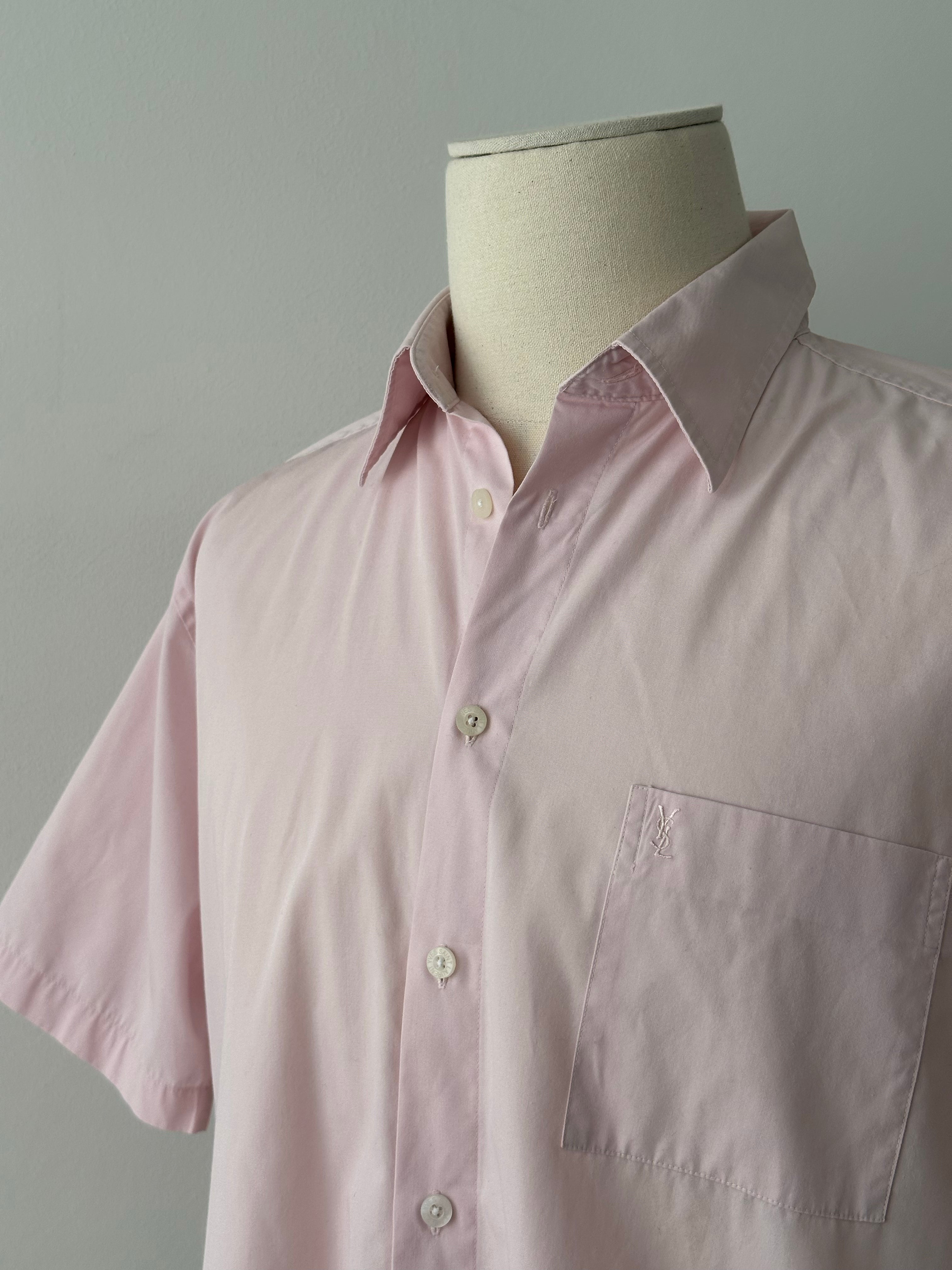 Yves Saint Laurent 1990s Cotton Short Sleeve Shirt - M-L