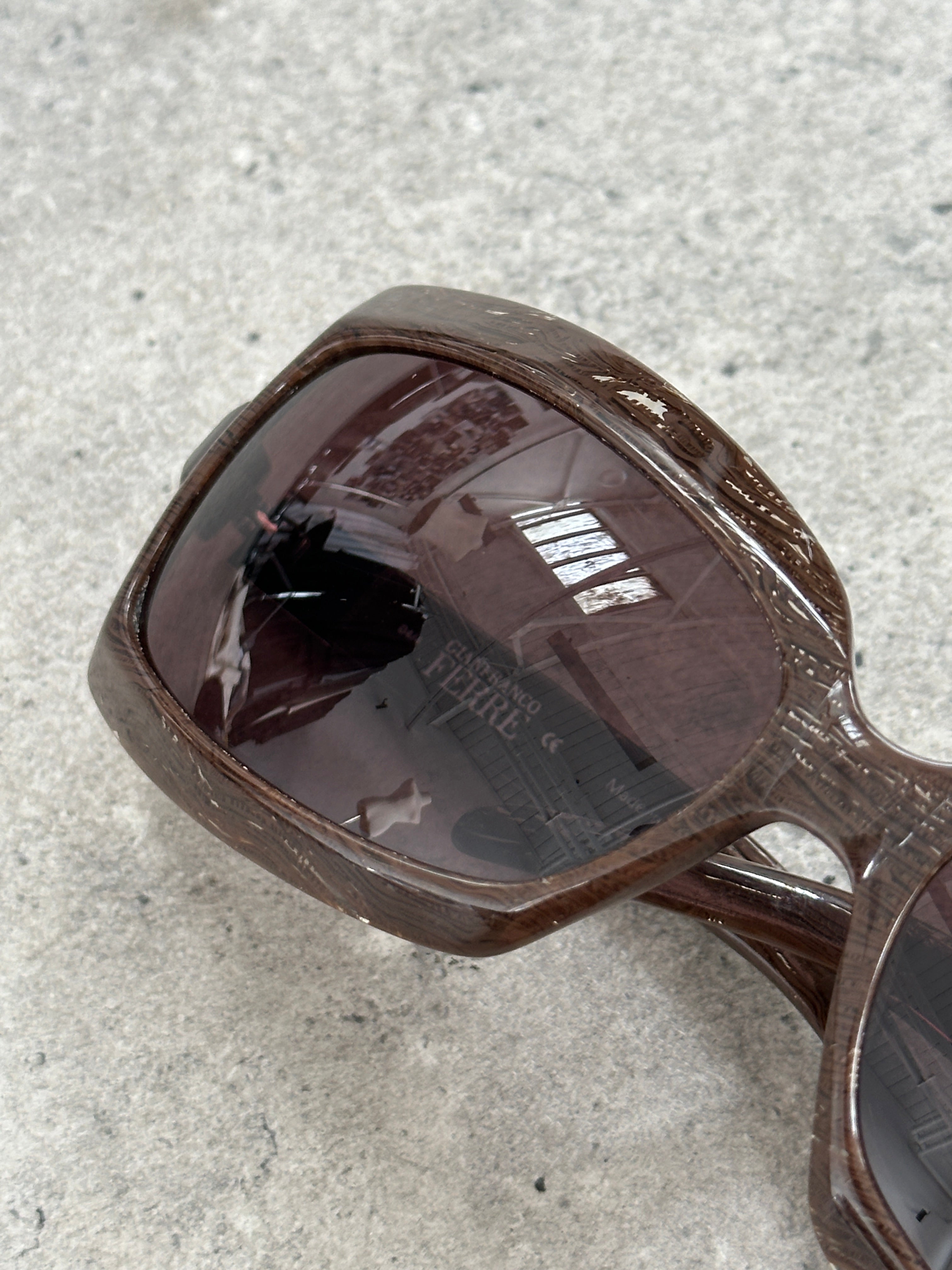 Gianfranco Ferrre 1990s Oversized Logo Sunglasses