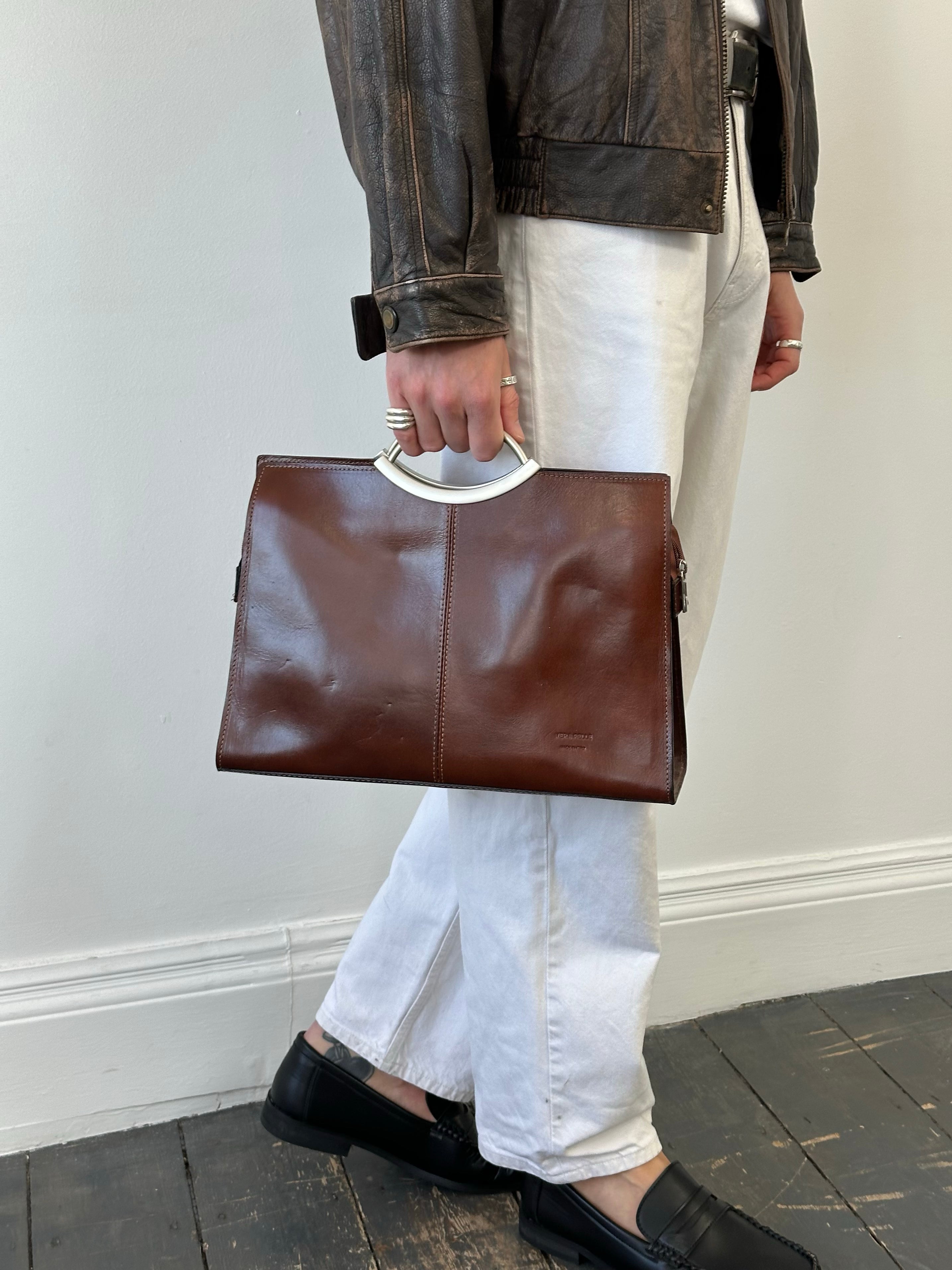 Italian Vintage 1990s Leather Crossbody Bag