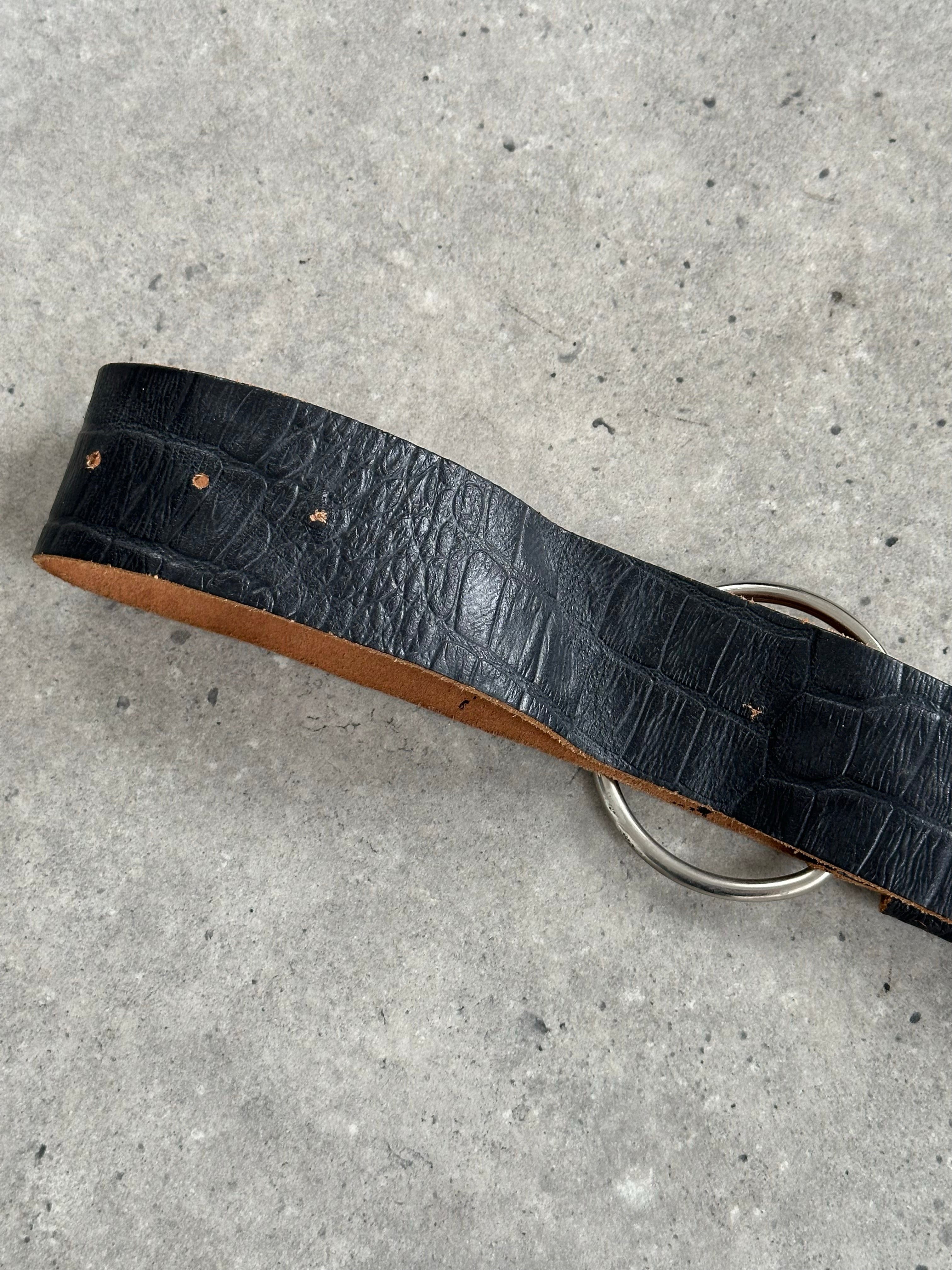 Vintage 1990s Circular Leather Chunky Belt - W22-34