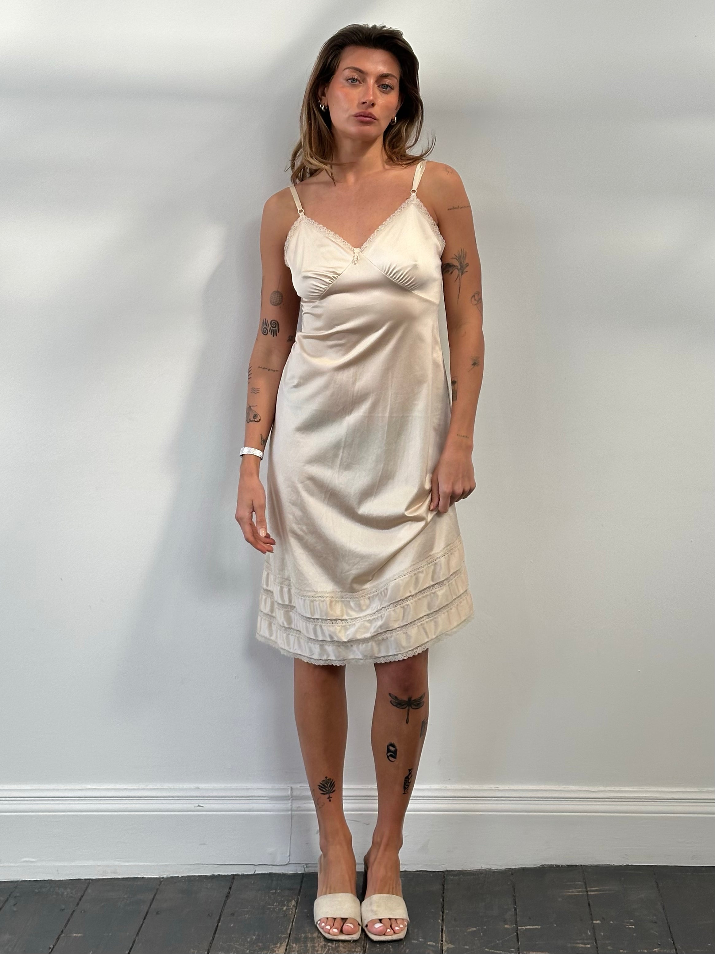 Vintage 1990s Lace Slip Dress - M
