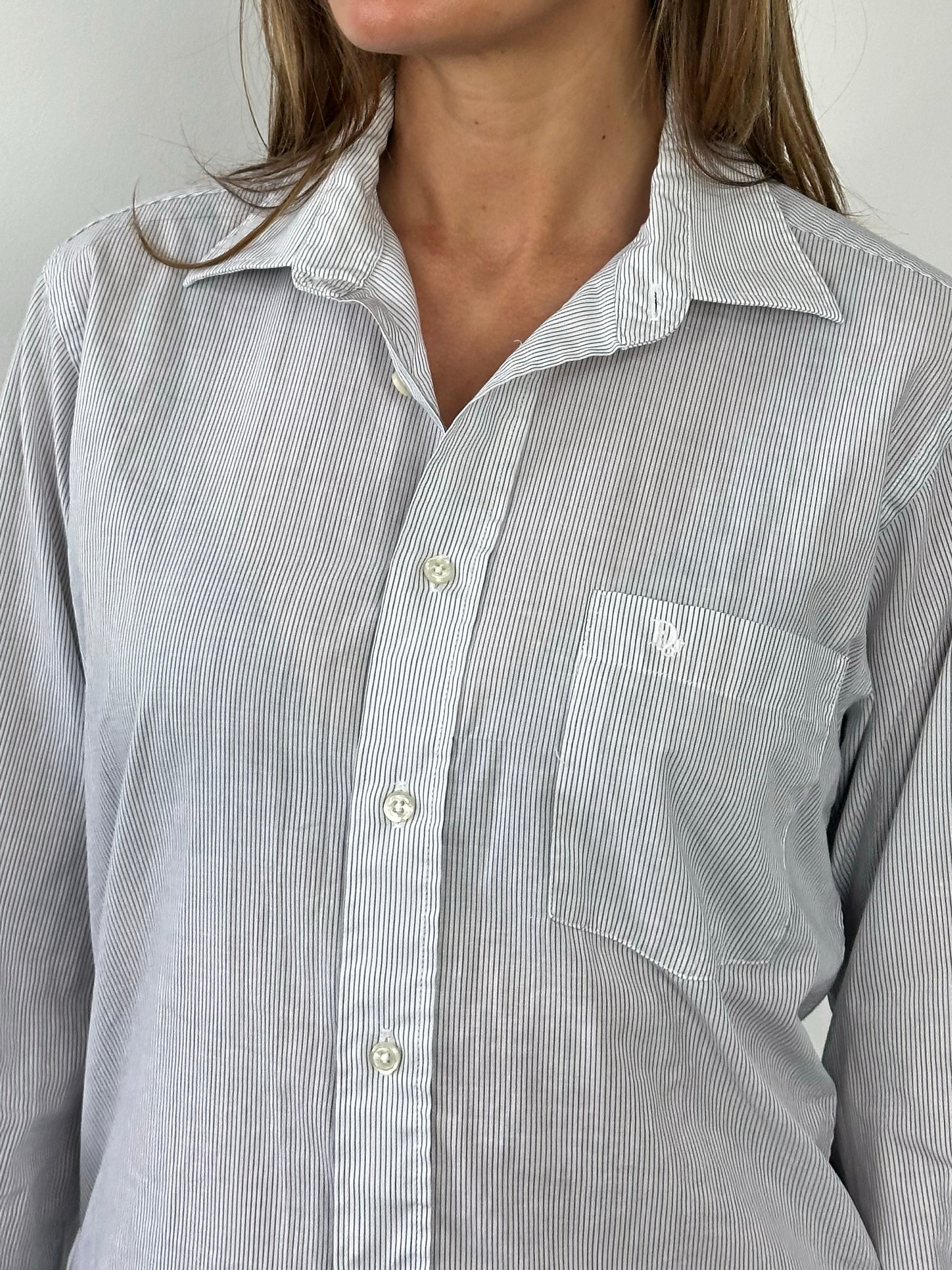 Christian Dior Monsieur 1990s Cotton Striped Shirt - M