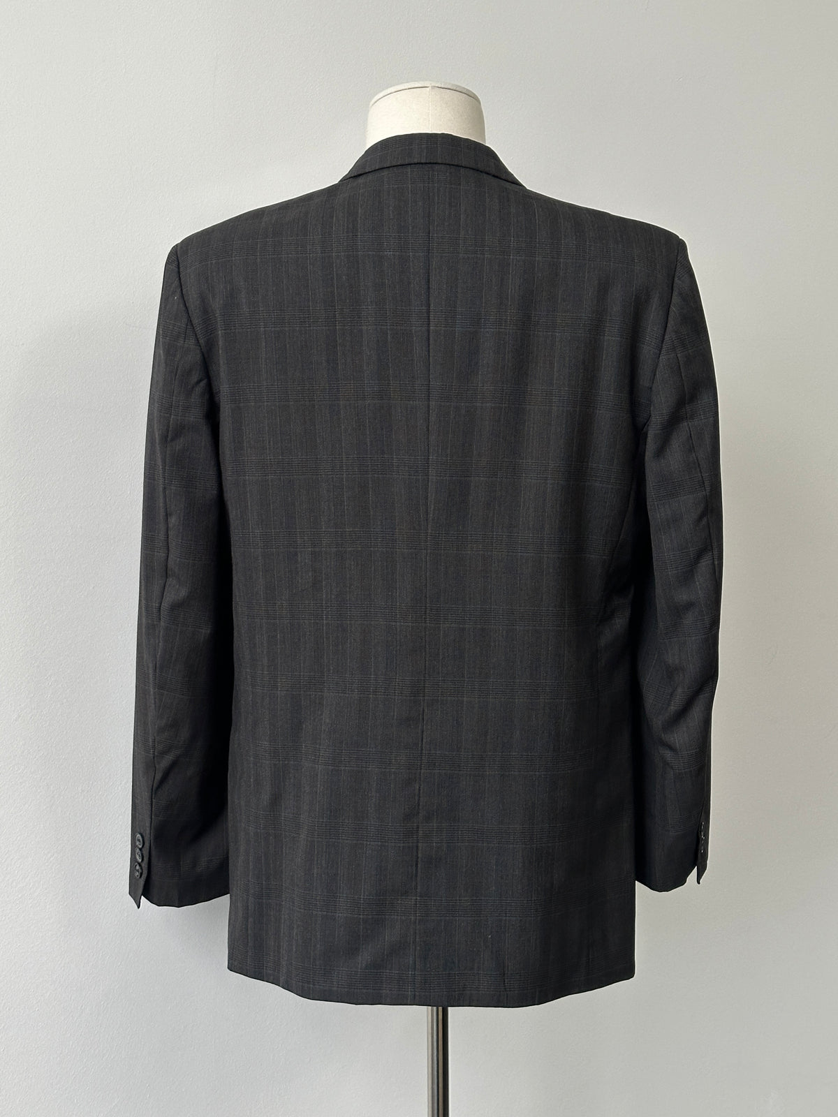 Yves Saint Laurent 1990s Pure Wool Check Single Breasted Blazer - 44R