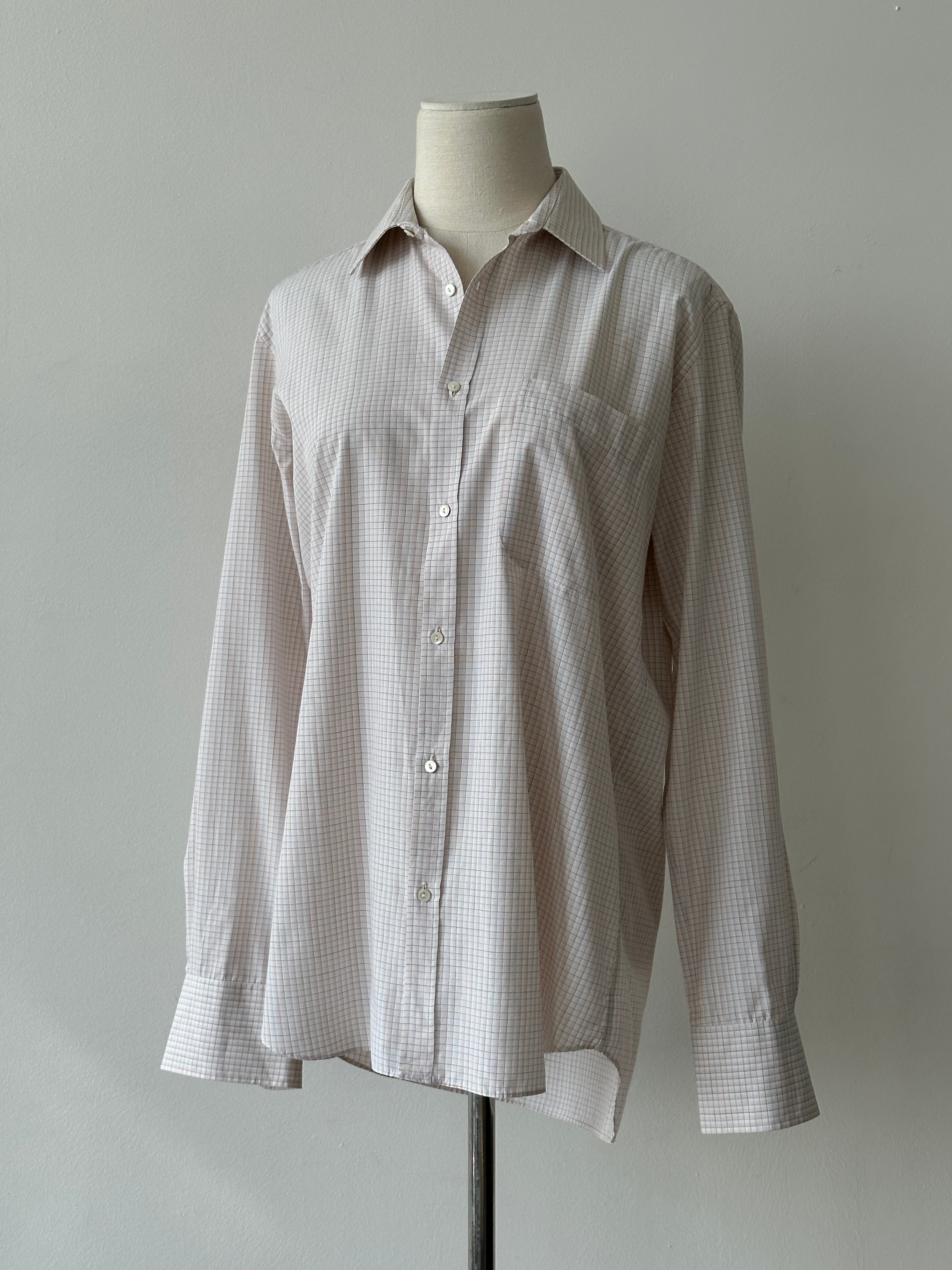 Yves Saint Laurent Chemises 1990s Cotton Check Shirt - M