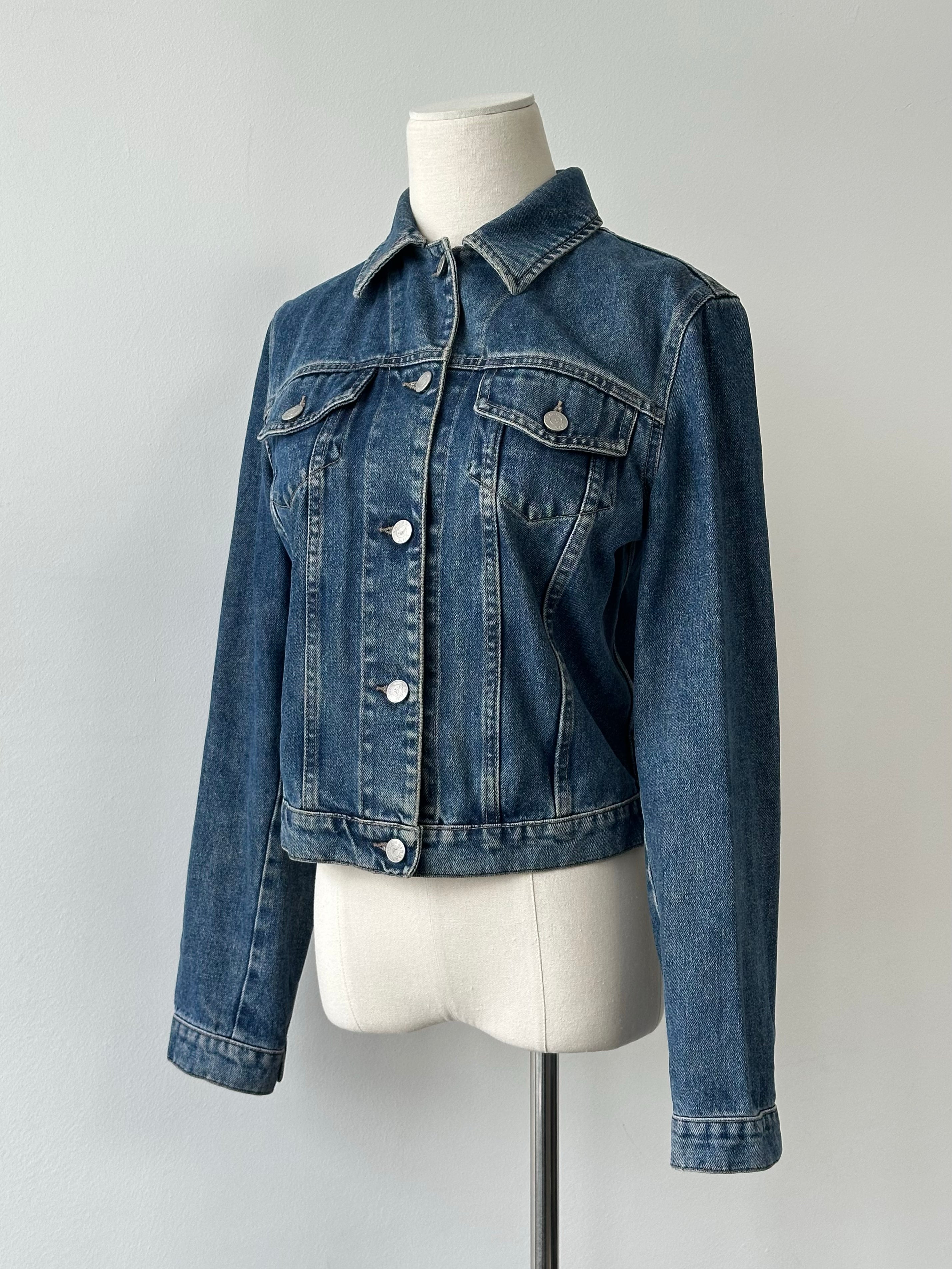 Armani Jeans 1990s Cotton Mid Wash Denim Jacket - S