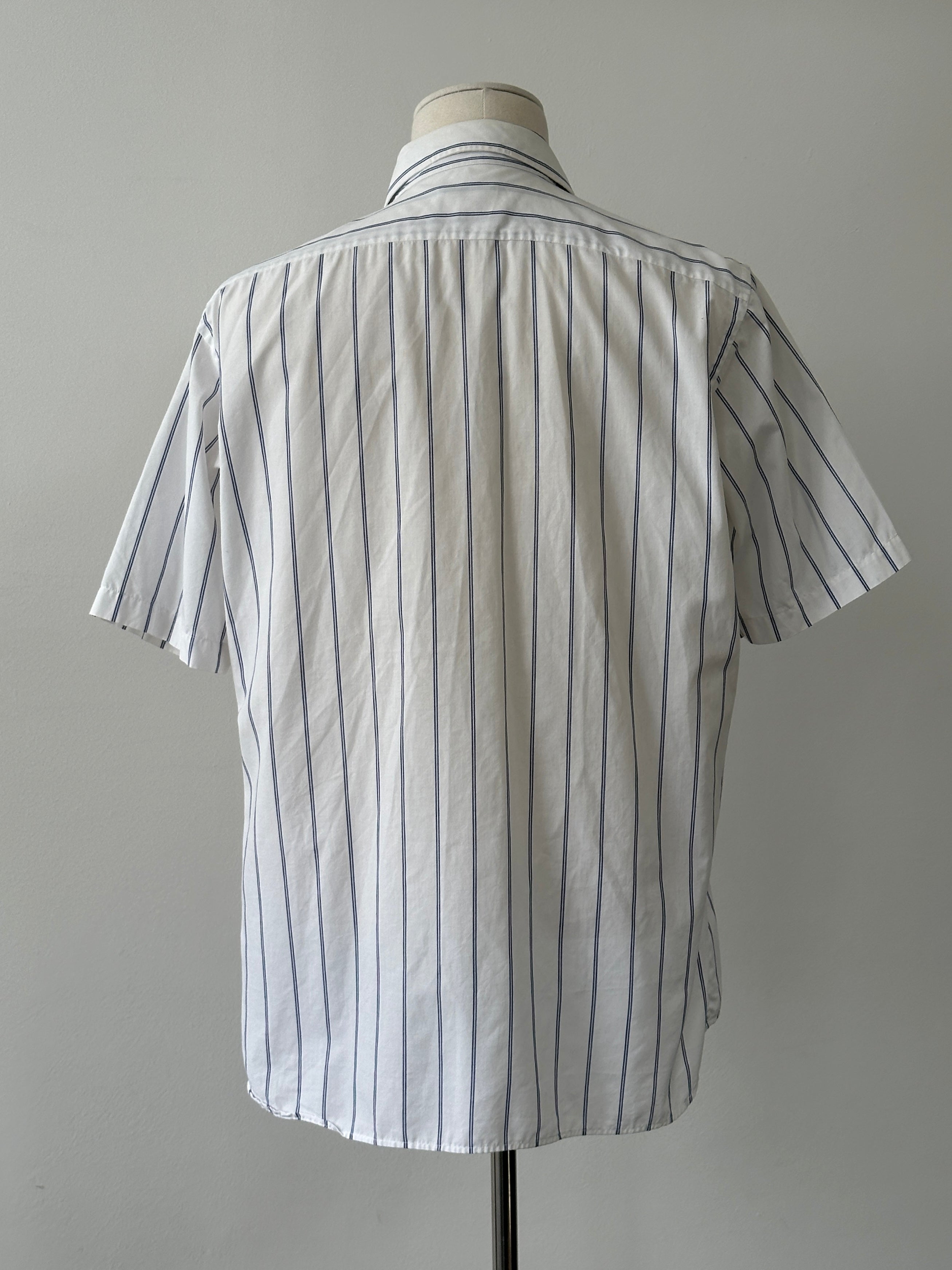 Christian Dior 1990s Cotton Short Sleeve Striped Shirt - L