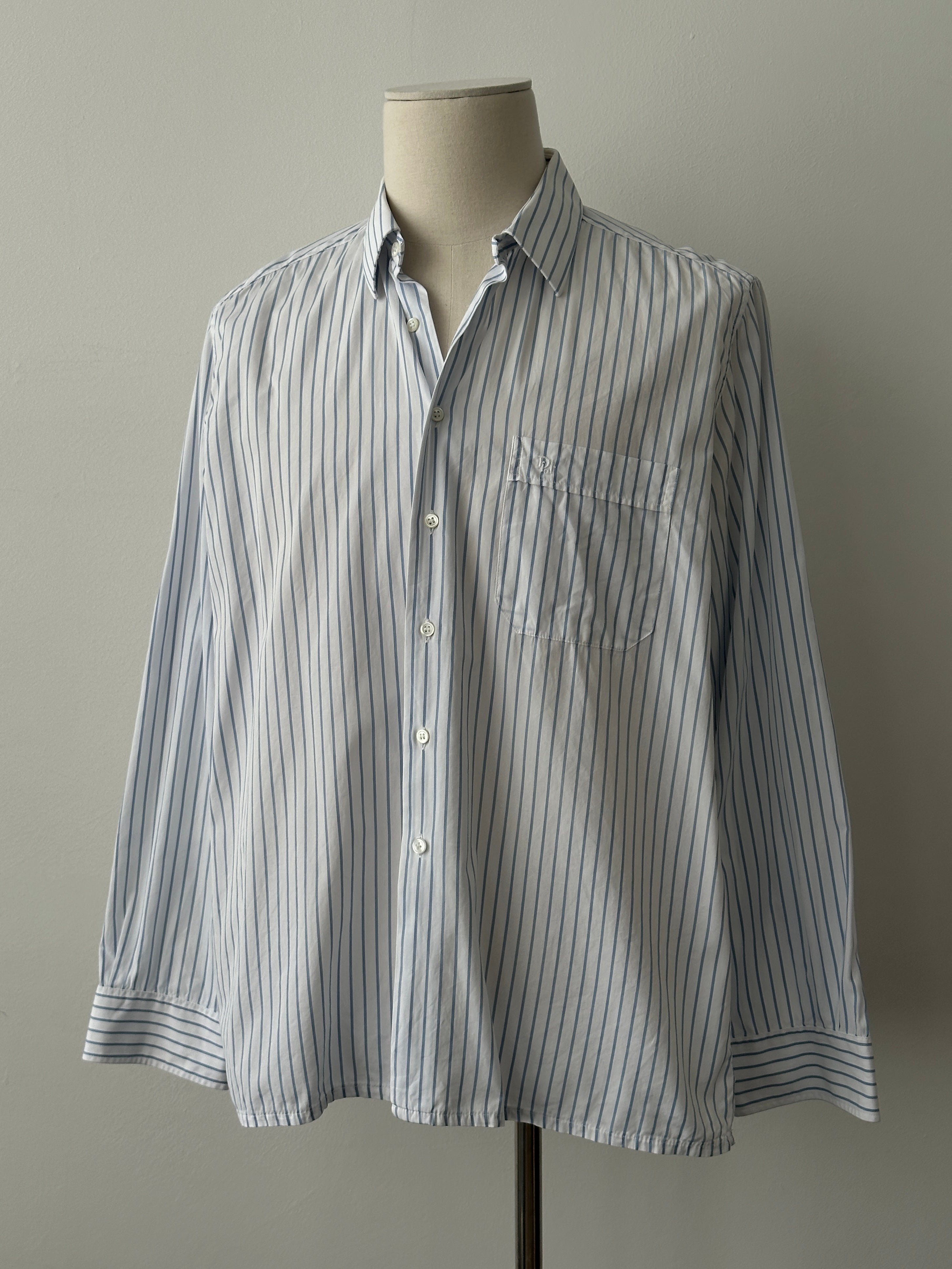 Christian Dior Monsieur Paris 1990s Pure Cotton Striped Shirt - L