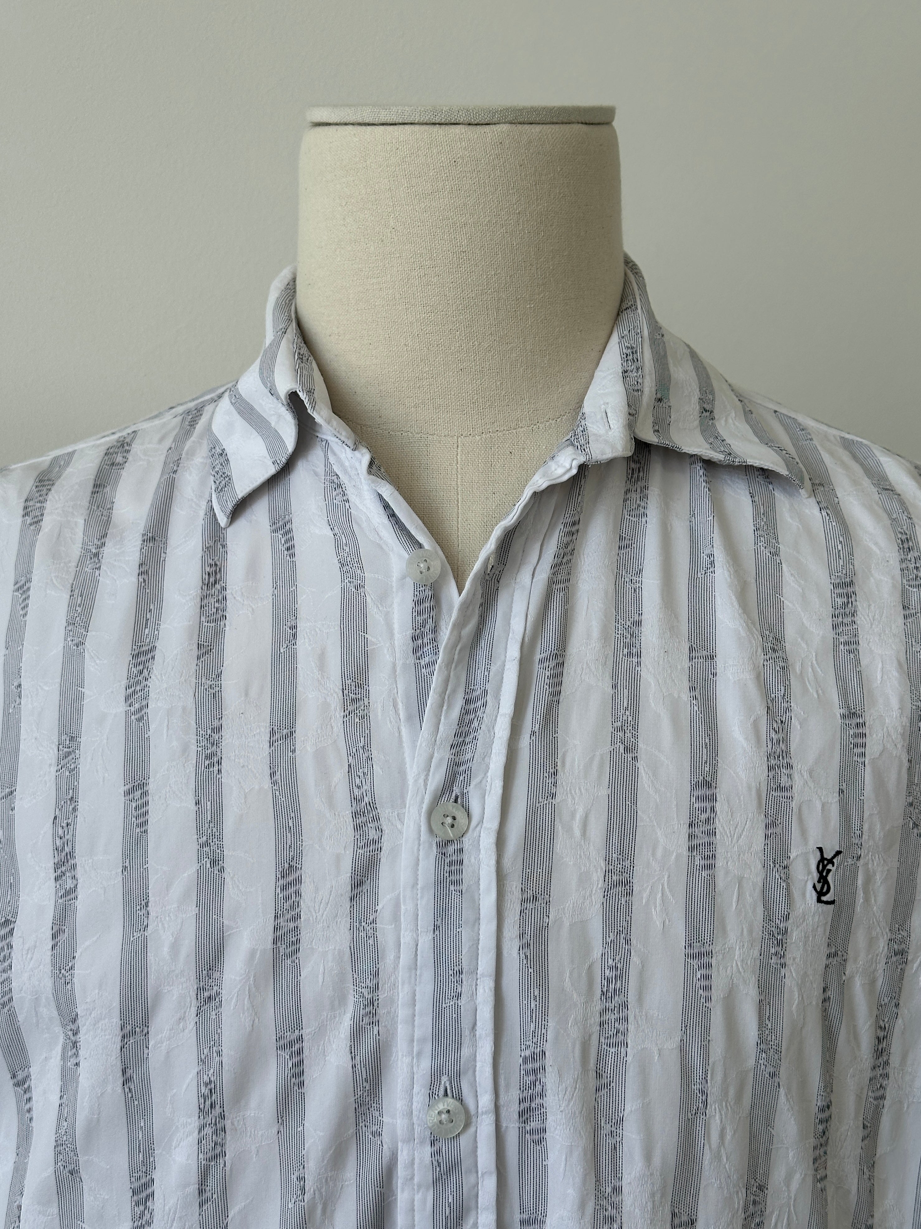 Yves Saint LaurentPour Homme 2000s Pure Cotton Striped Shirt - L