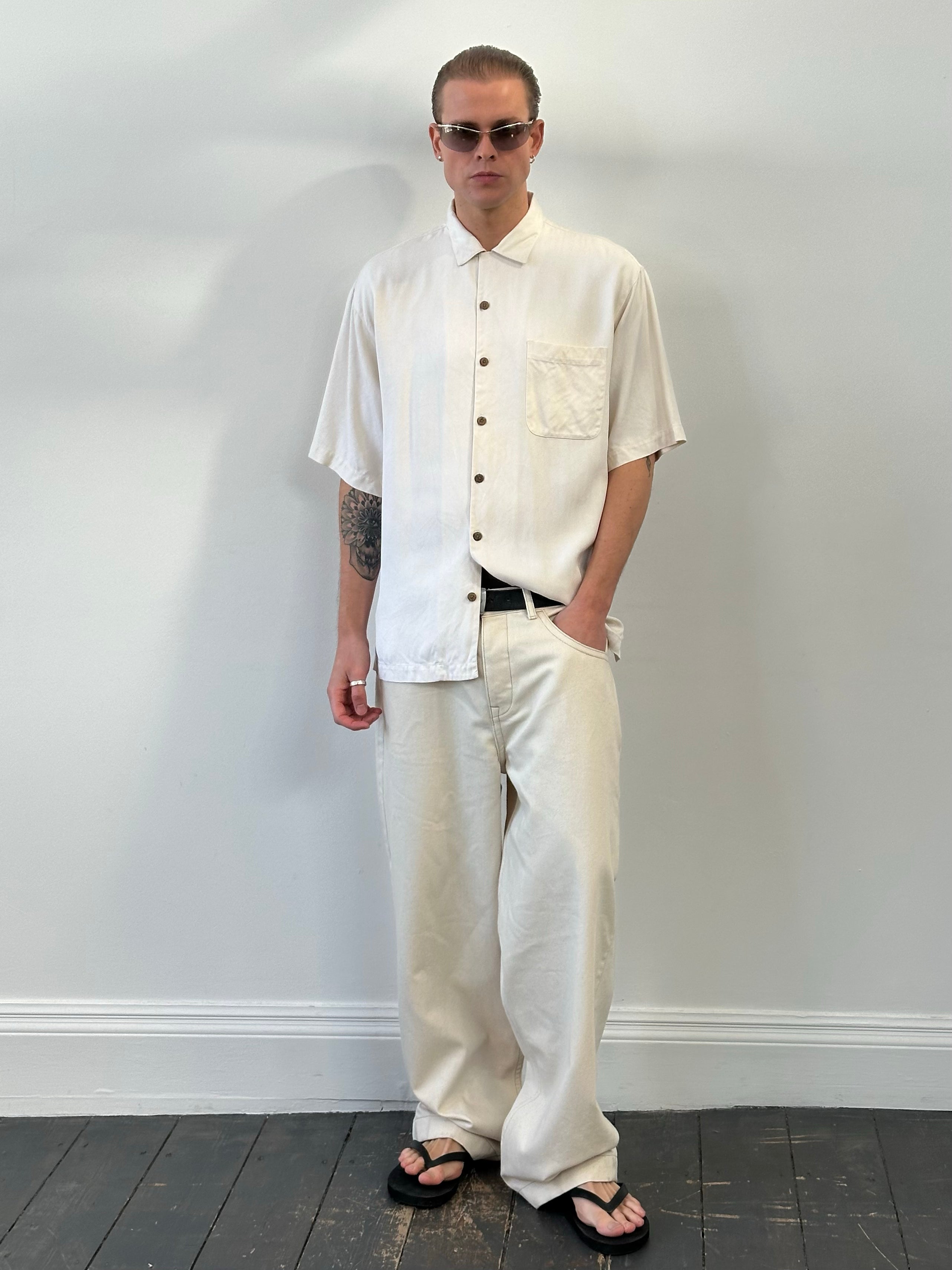 Vintage 1990s Pure Silk Woven Shirt - L