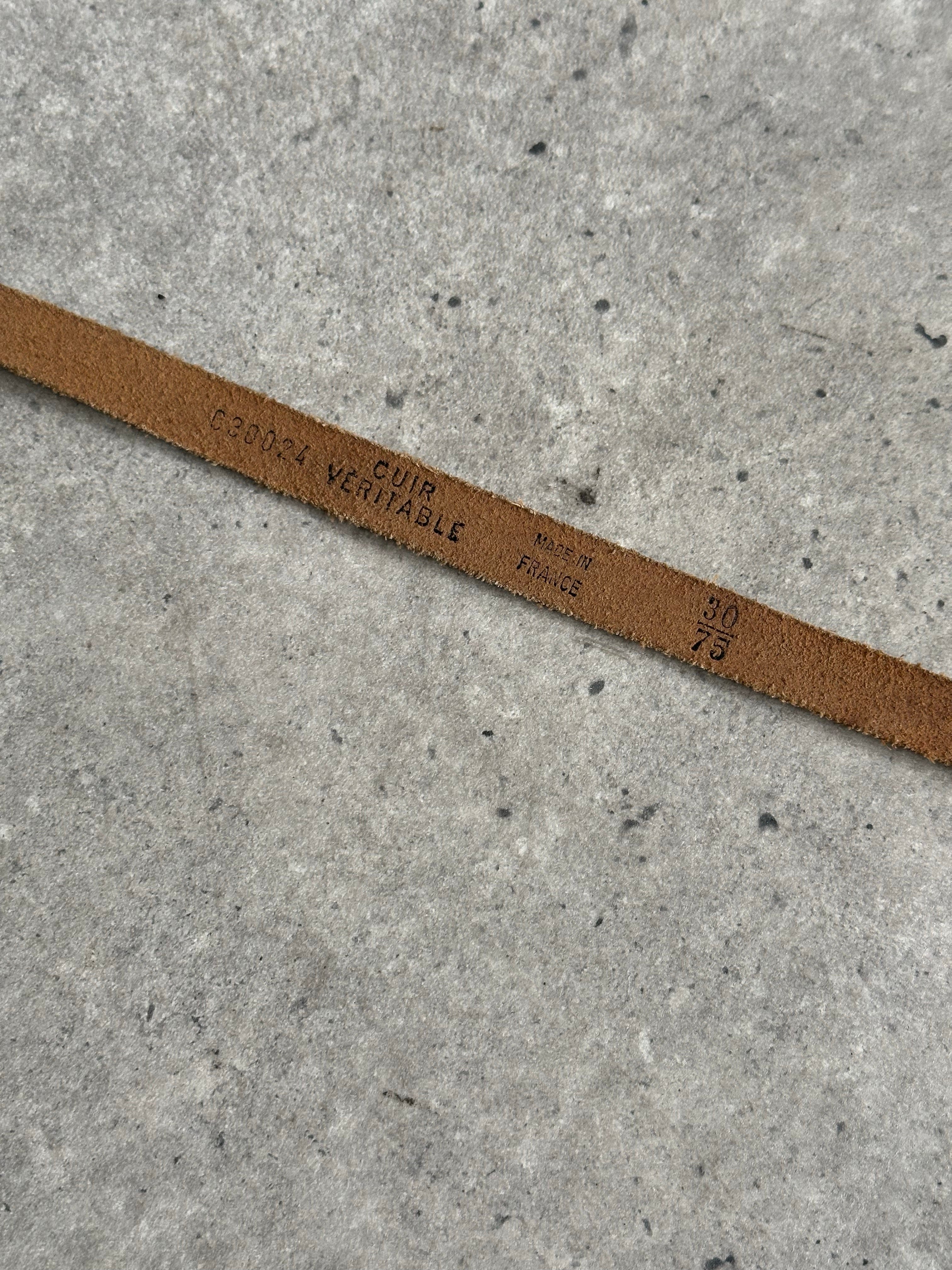 Vintage 1990s Leather Skinny Belt - W27-31