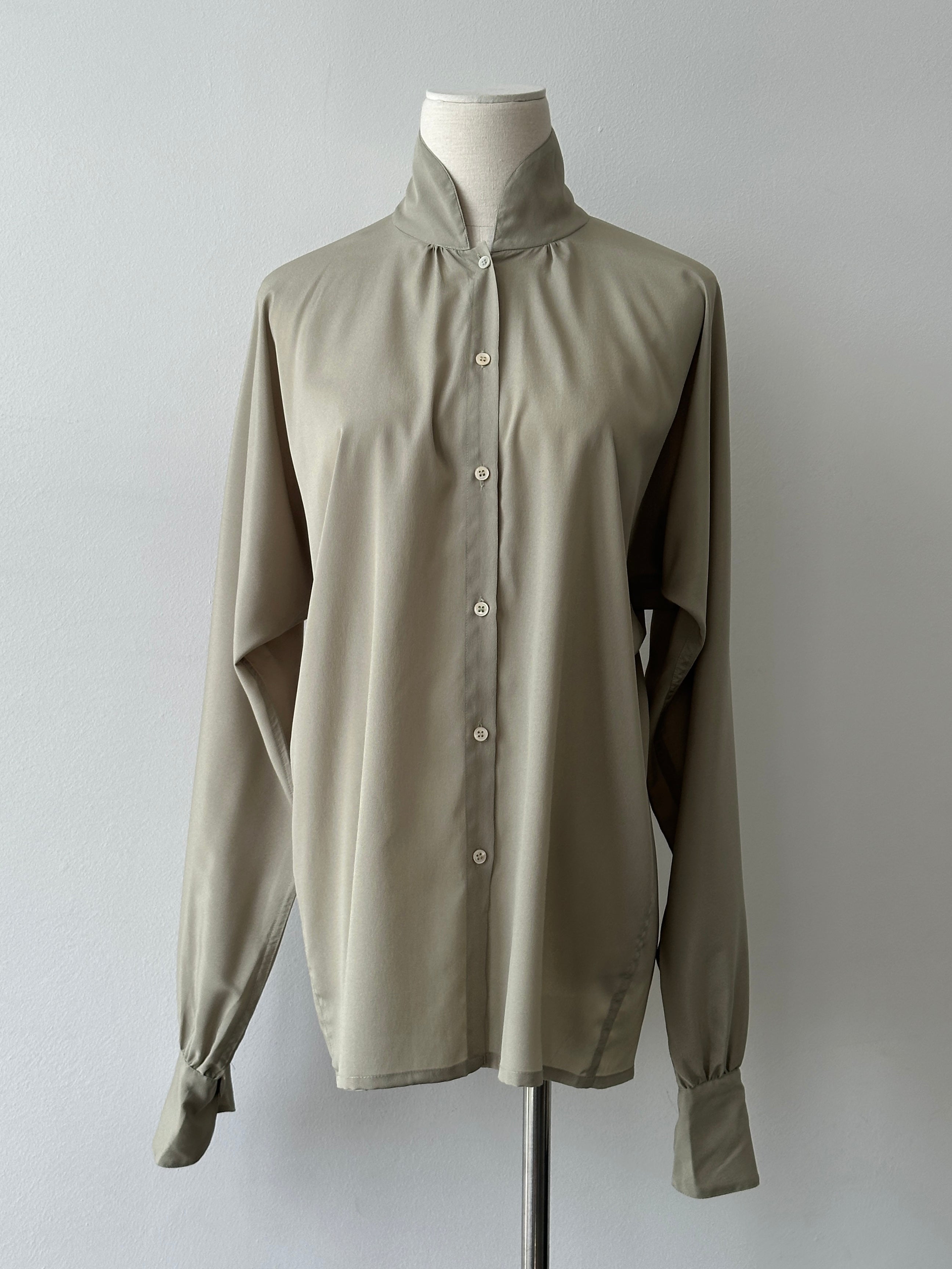 Vintage 1990s High Neck Batwing Shirt - M