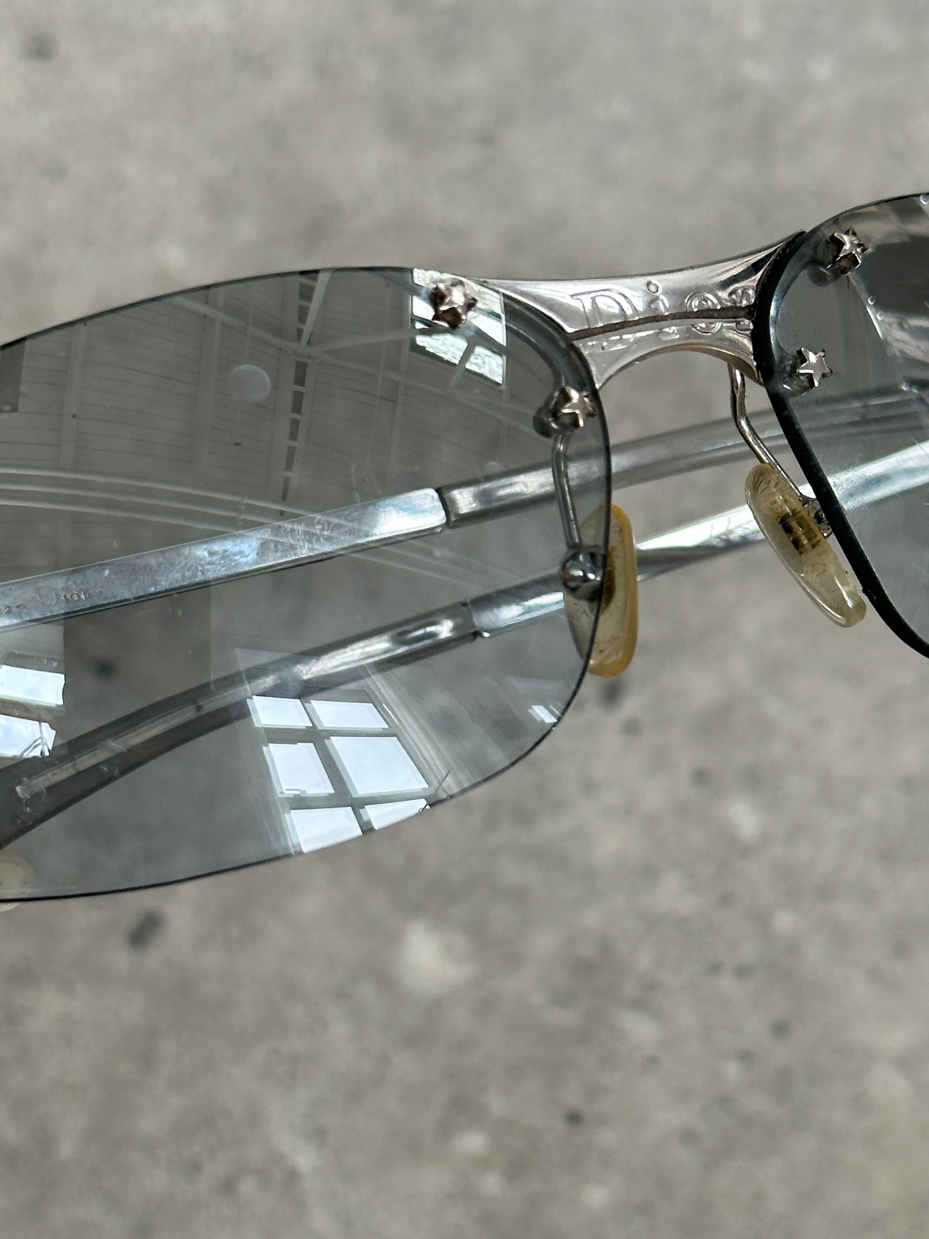 Christian Dior 1990s Mini Pop Rimless Logo Sunglasses