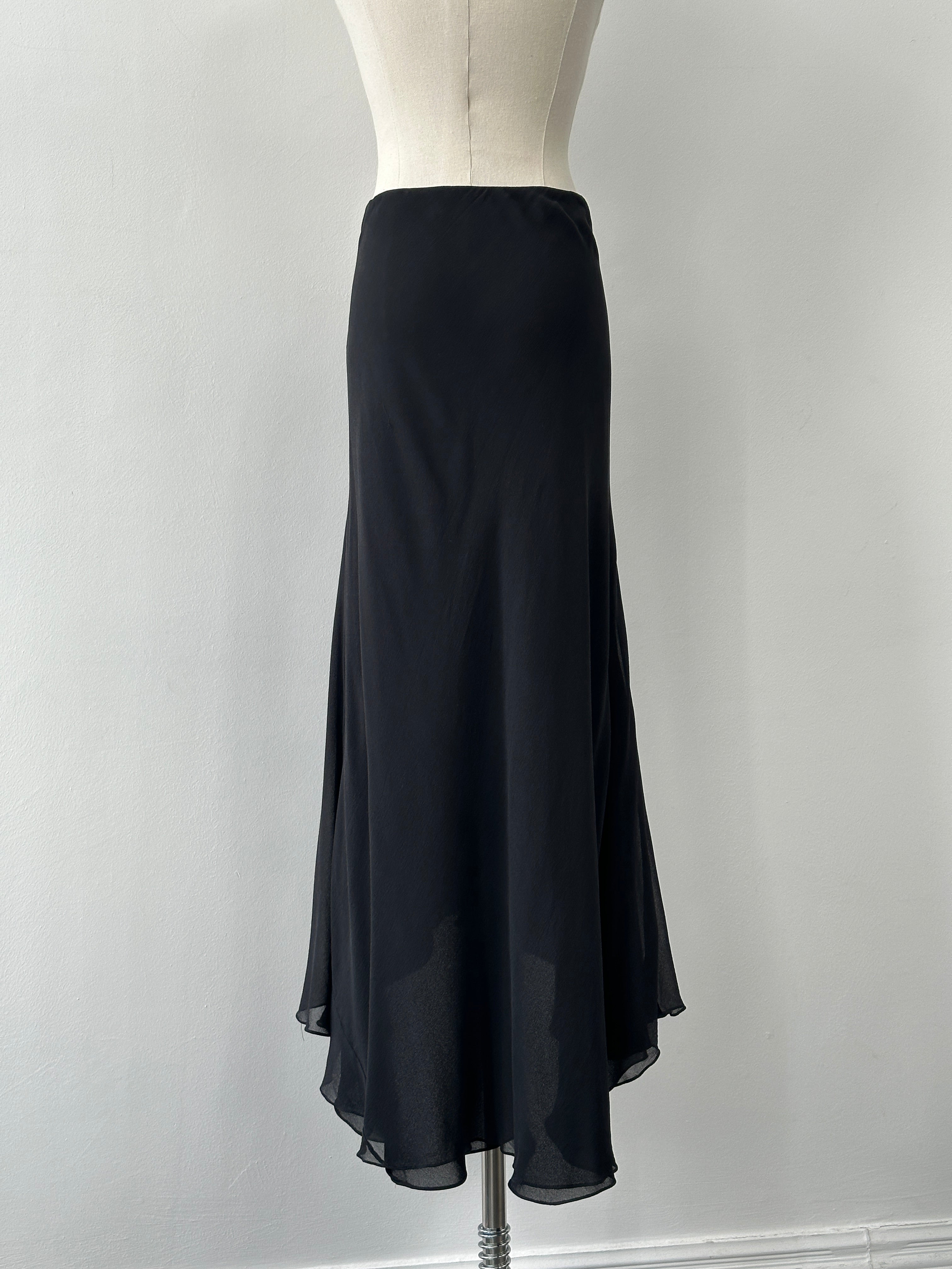 Ralph Lauren 2000s Pure Silk Wrap Maxi Skirt - W32