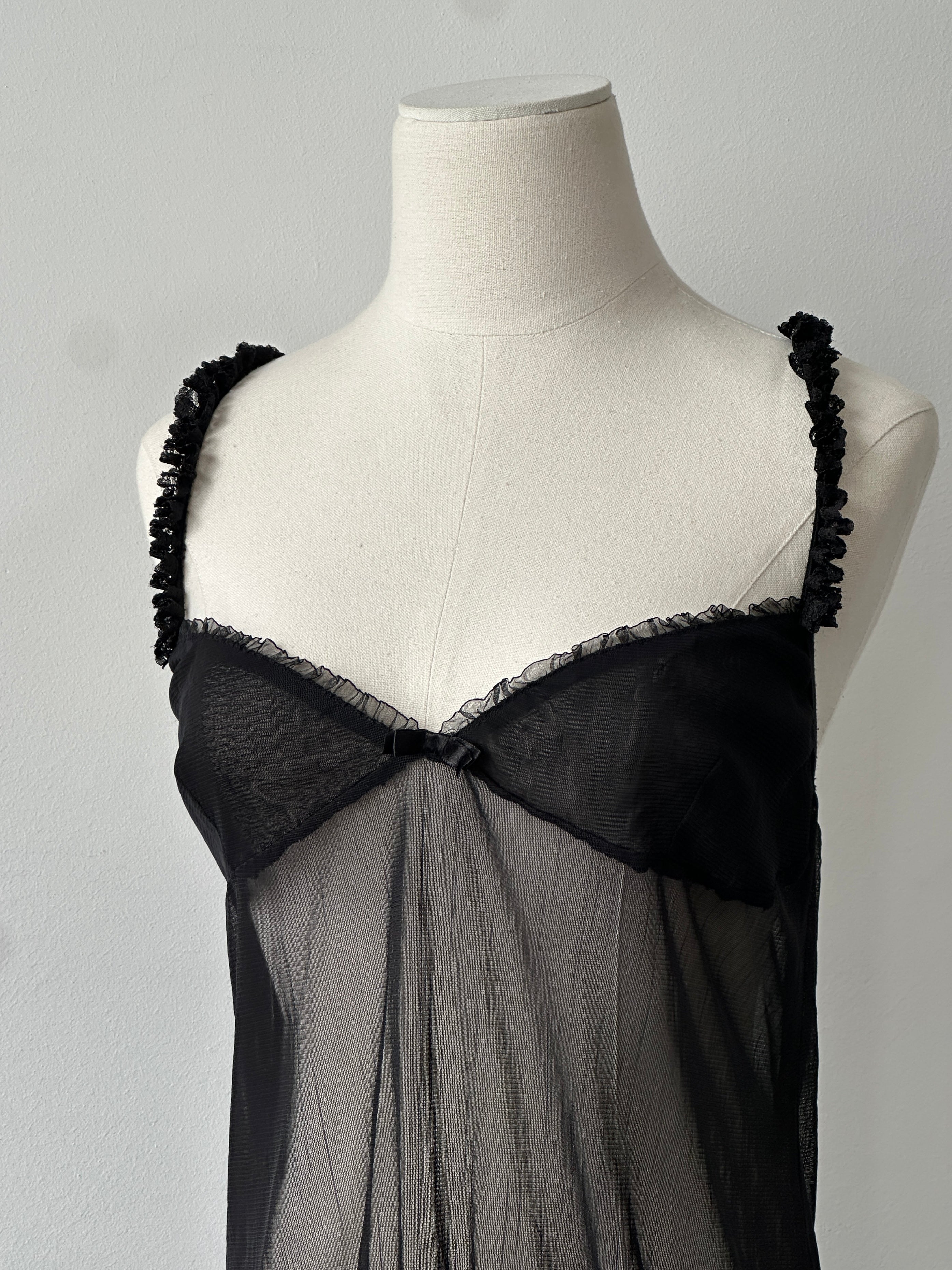 Vintage 2000s Sheer Sleeveless Lace Top - S-M