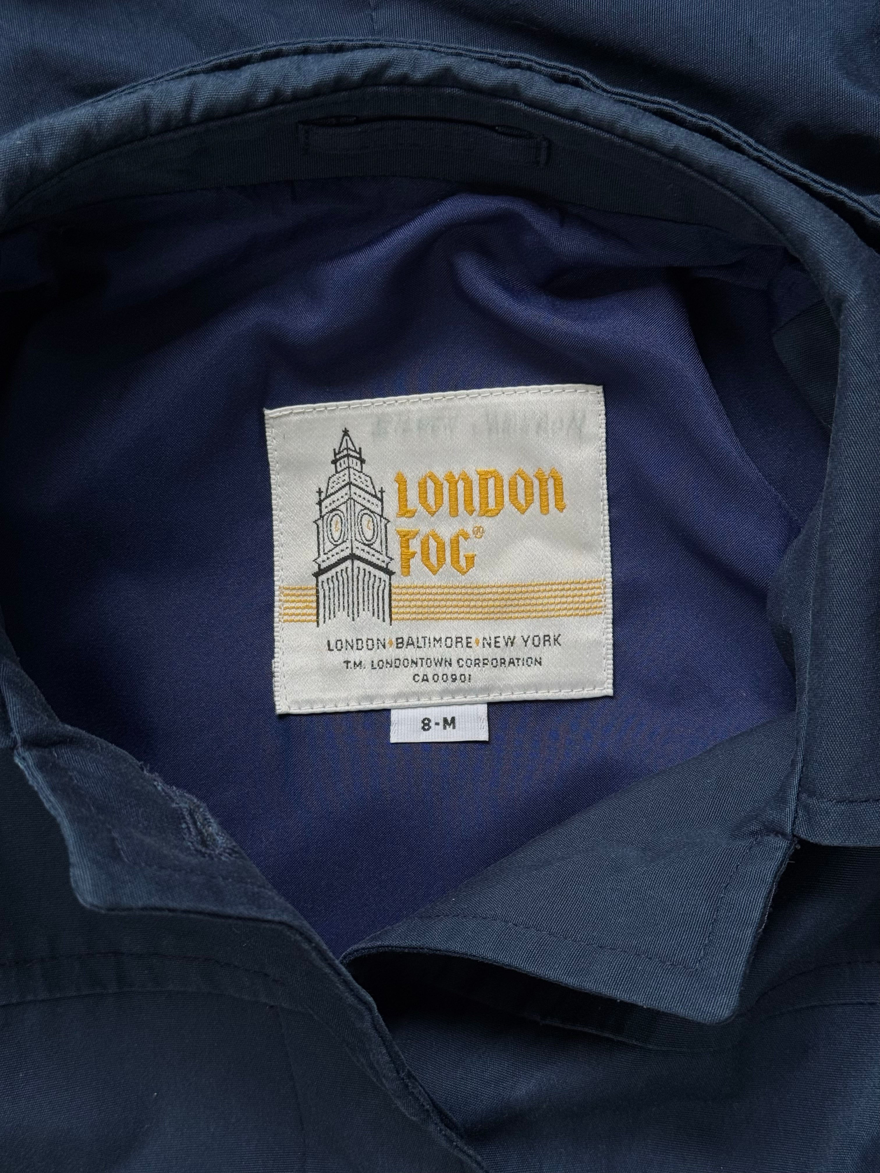 London Fog 1990s Concealed Placket Hooded Trench Trench - S