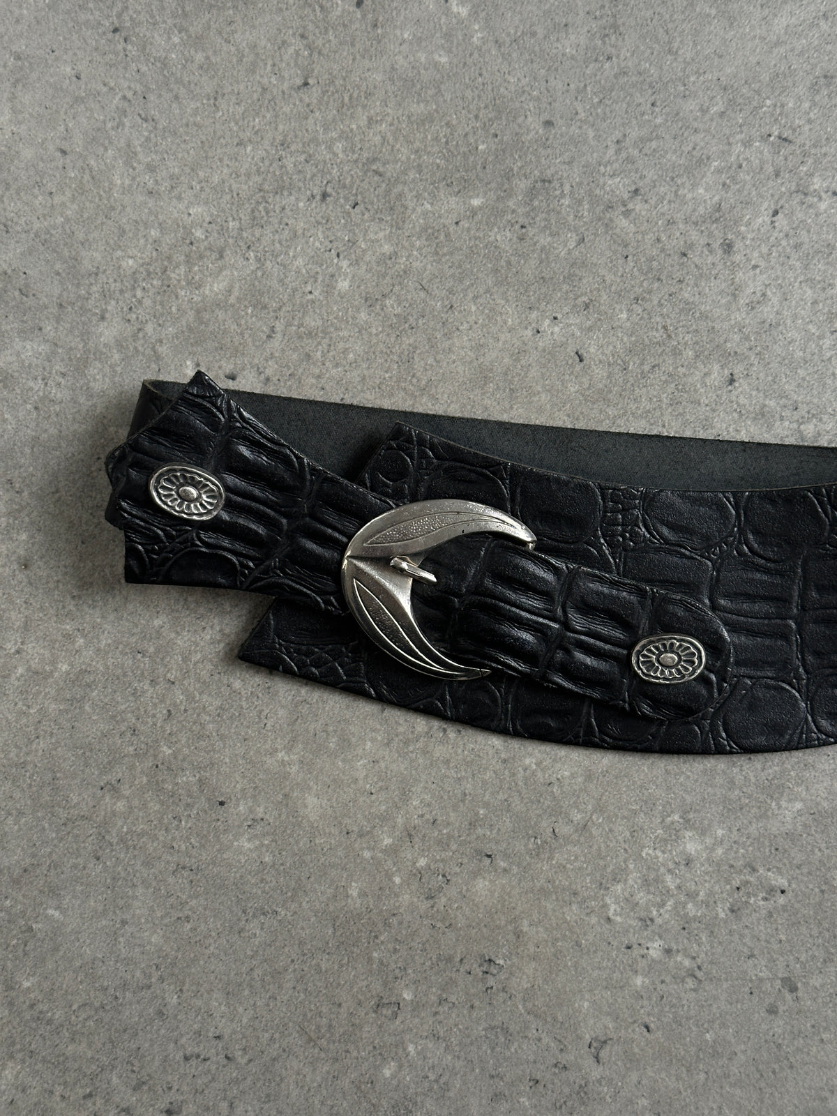 Vintage 1990s Leather Chunky Belt - W30-34