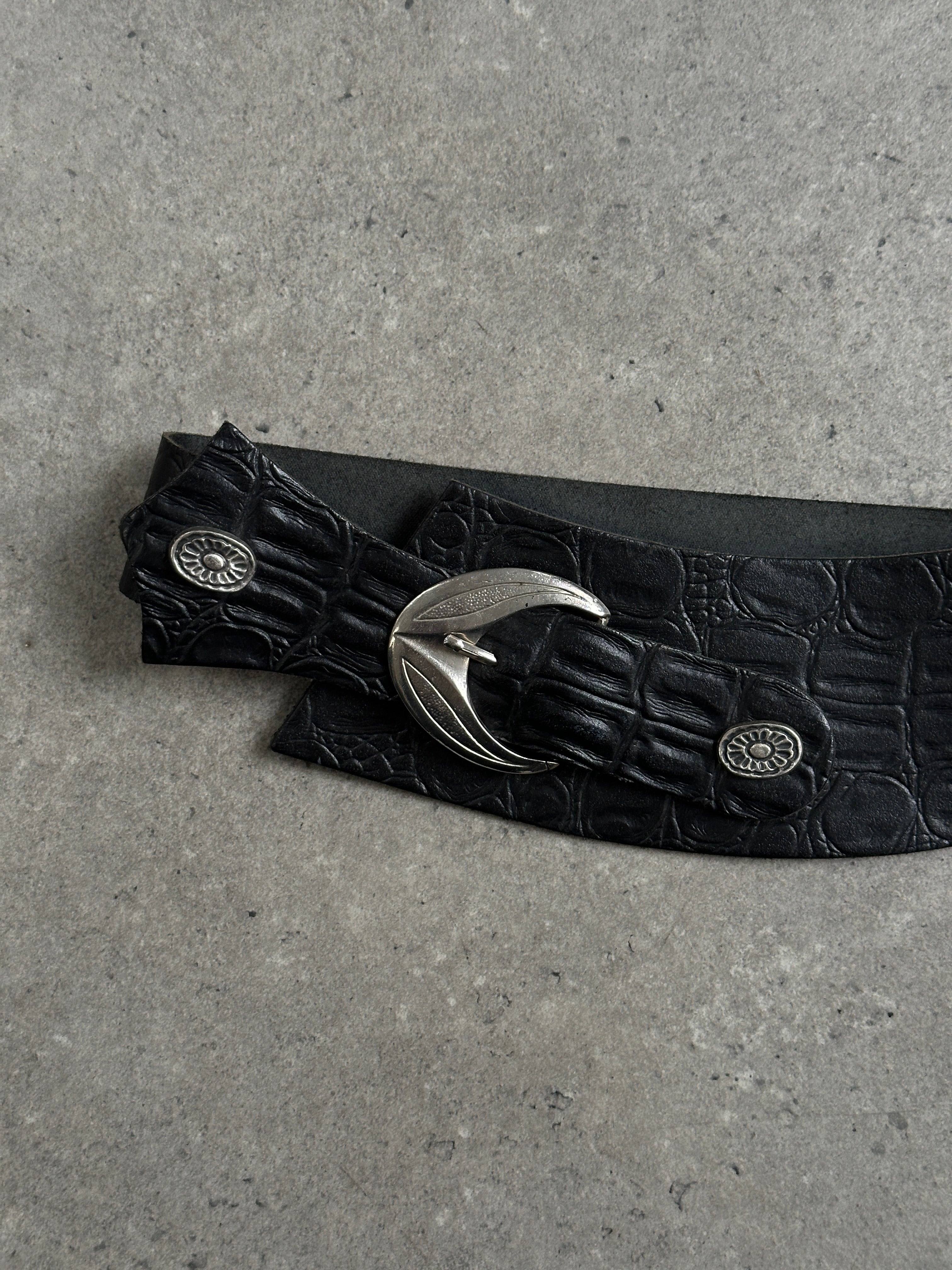 Vintage 1990s Leather Chunky Belt - W30-34