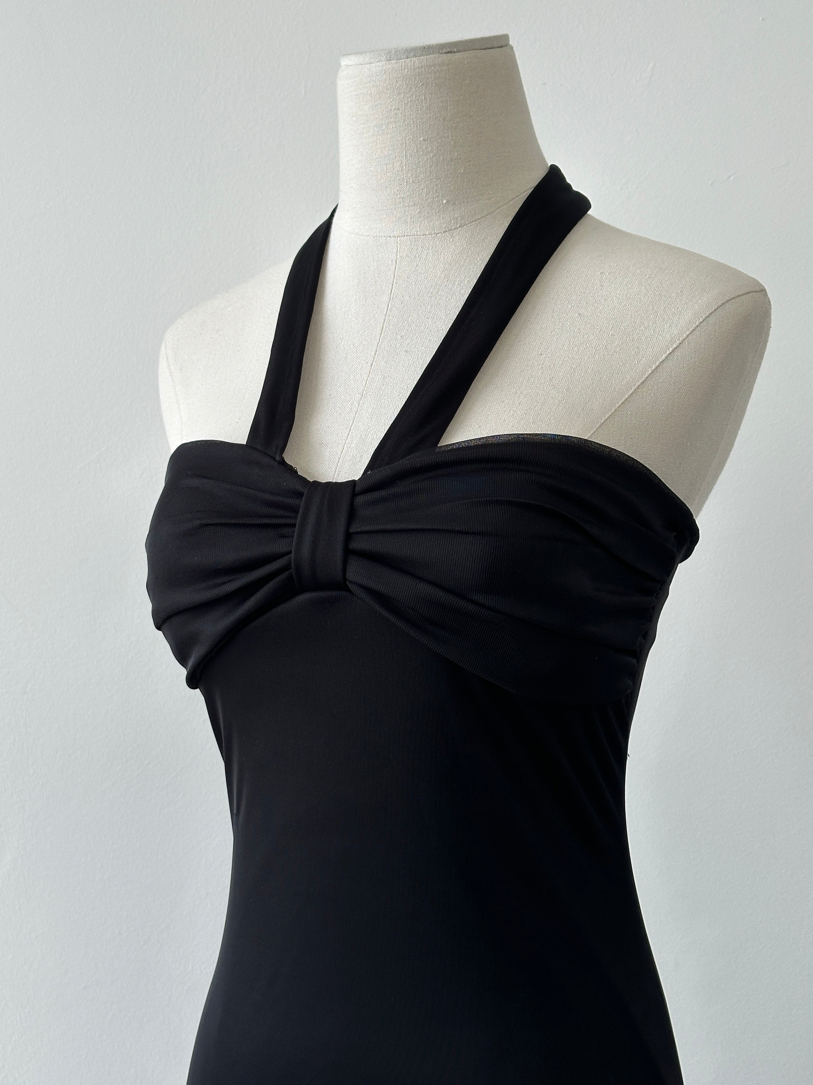USA Vintage 2000s Halterneck Handkercheif Midi Dress - S