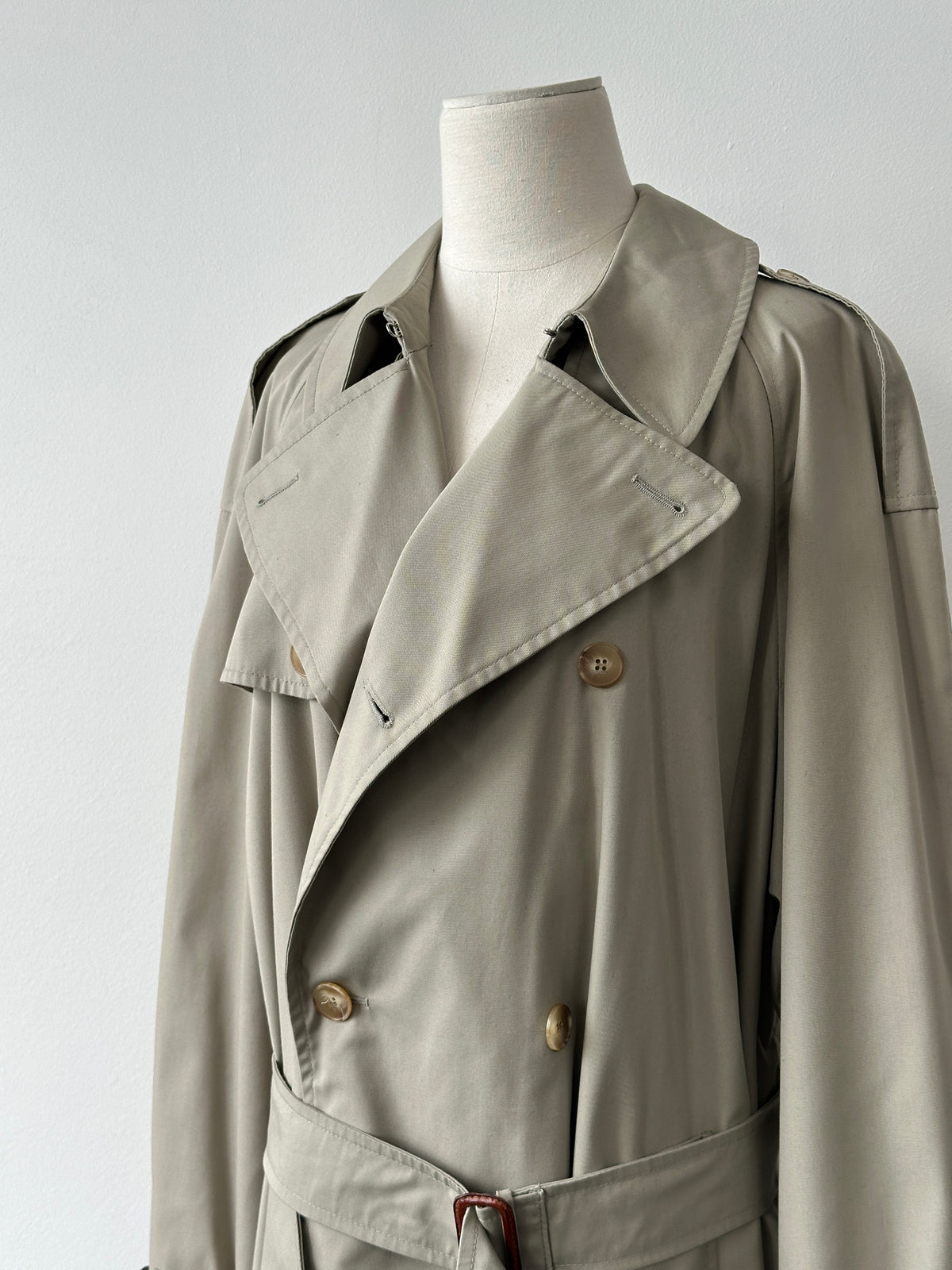 Italian Vintage 1990s High Neck Belted Trench Coat - XL