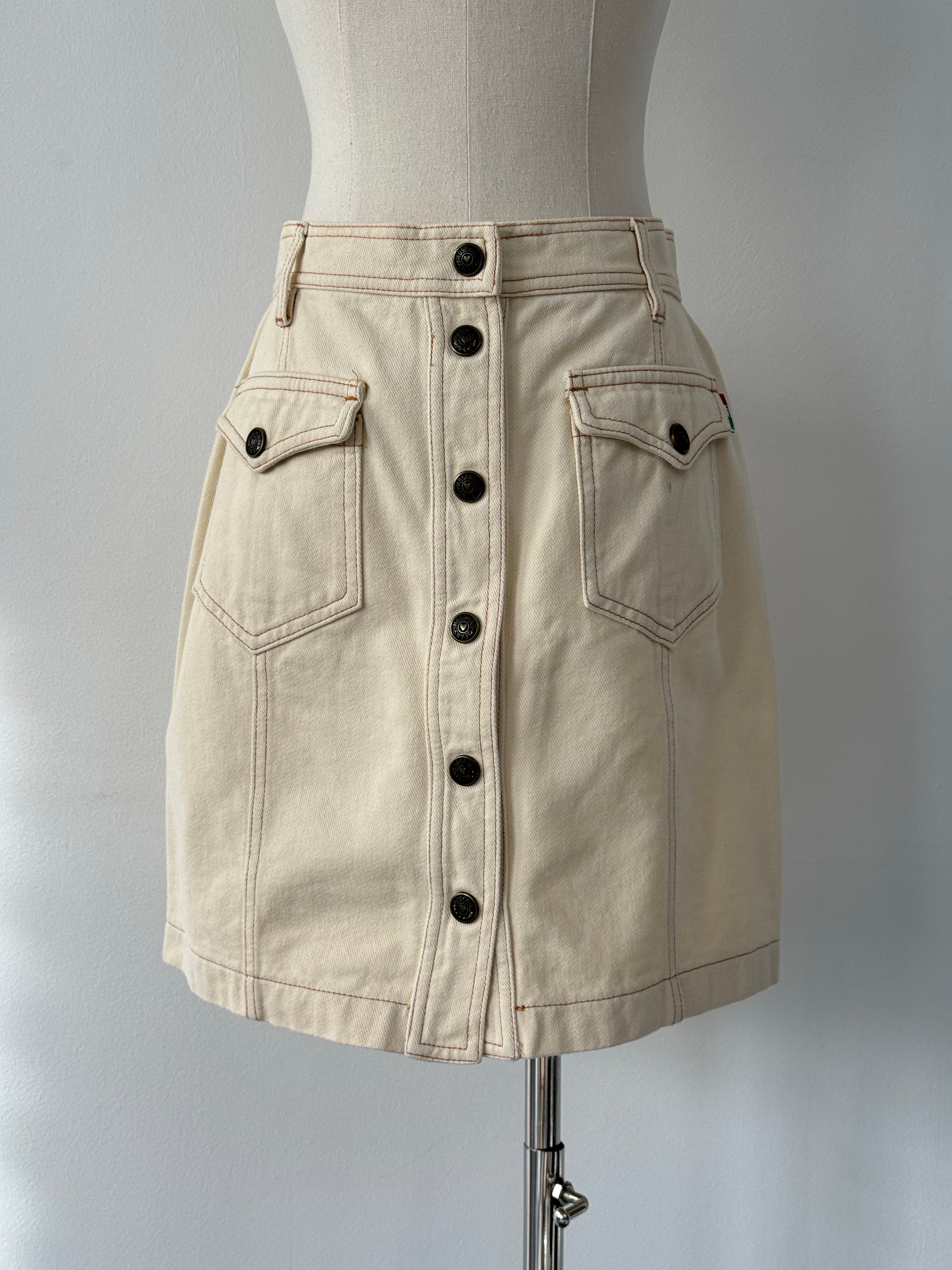 Moschino Jeans 1990s Pure Cotton Mini Skirt - W28