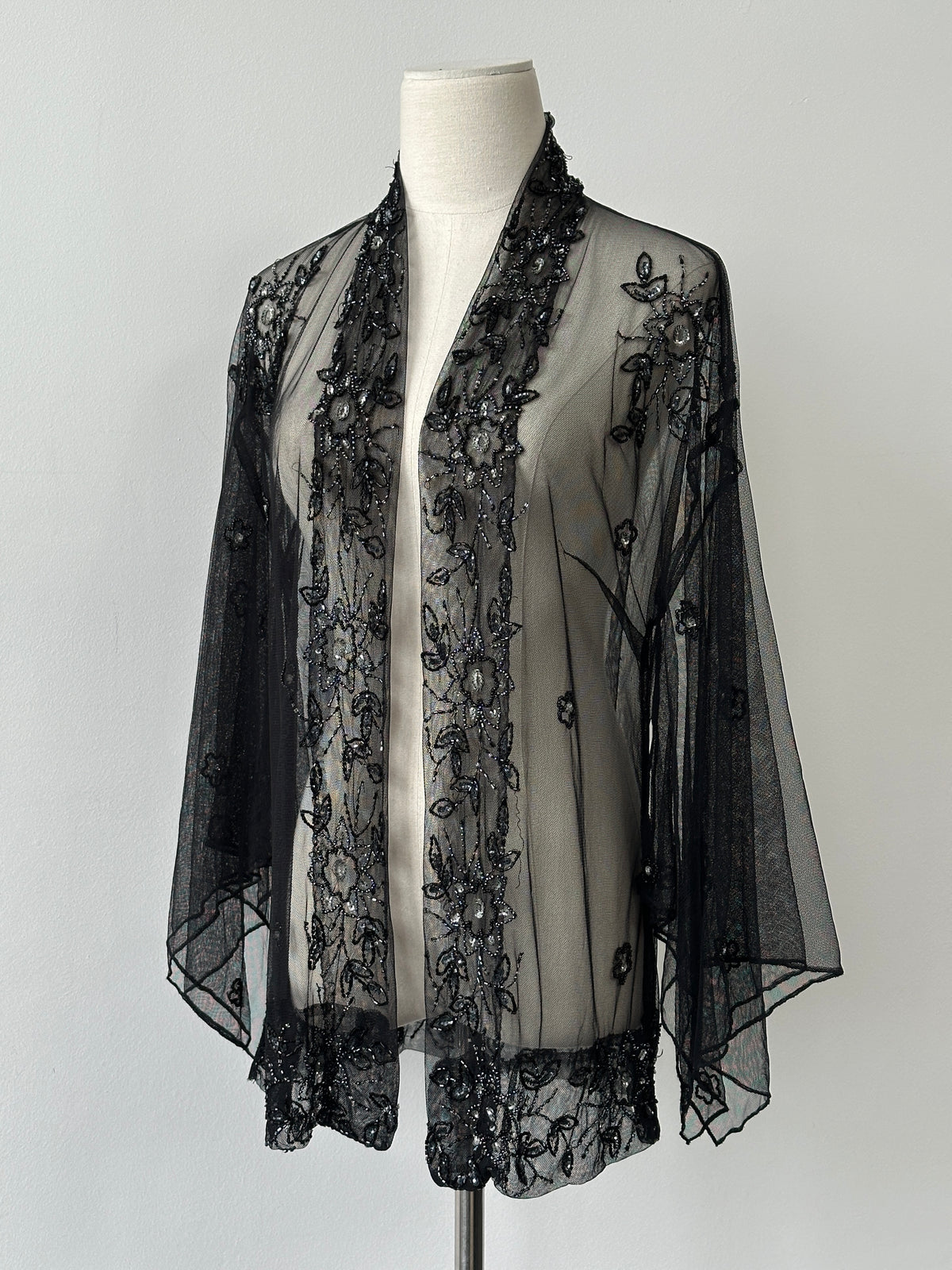 Vintage 2000s Beaded Sheer Kimono Cardigan - One size