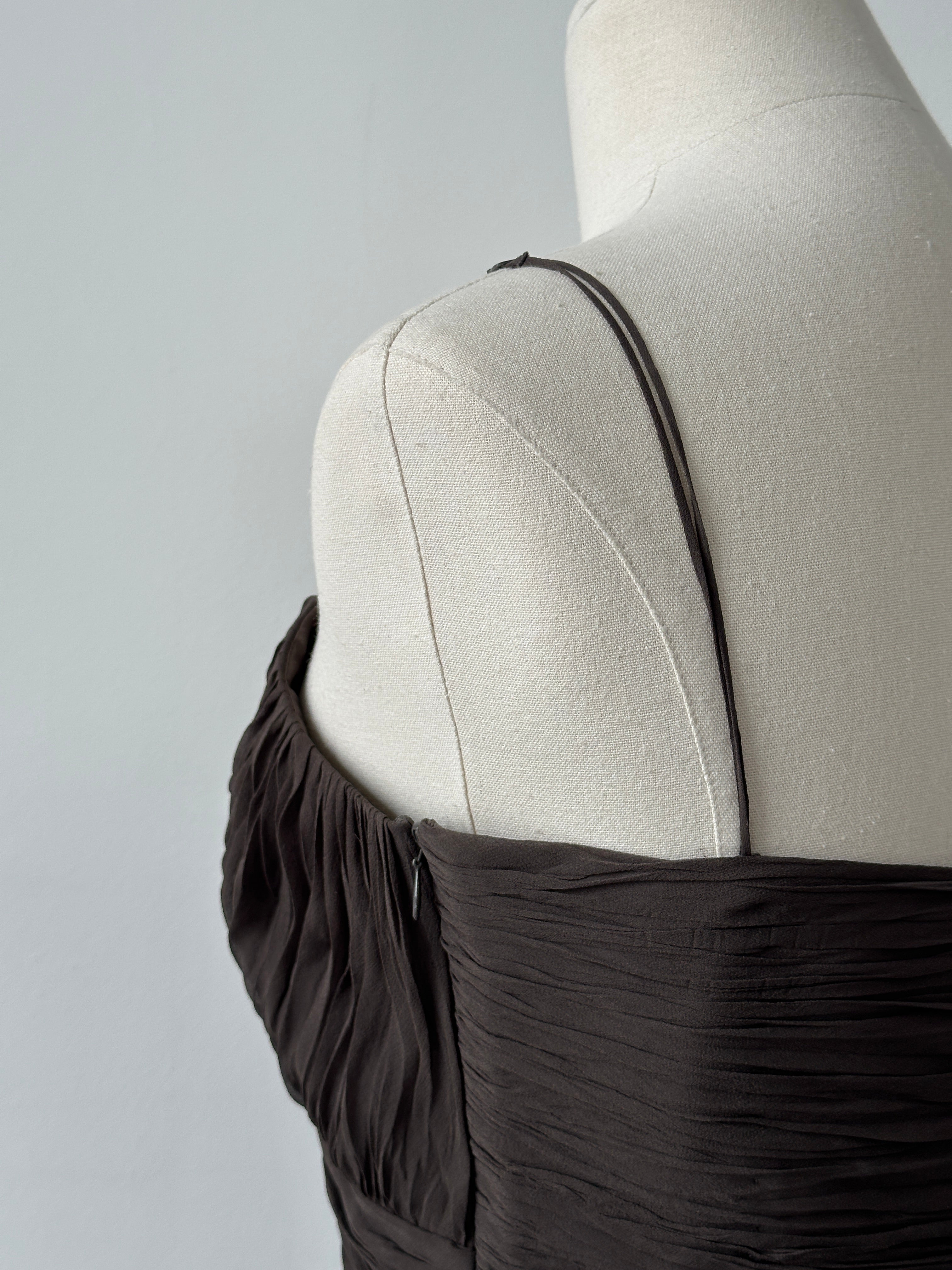 Vintage 2000s Pure Silk Ruched Top - M